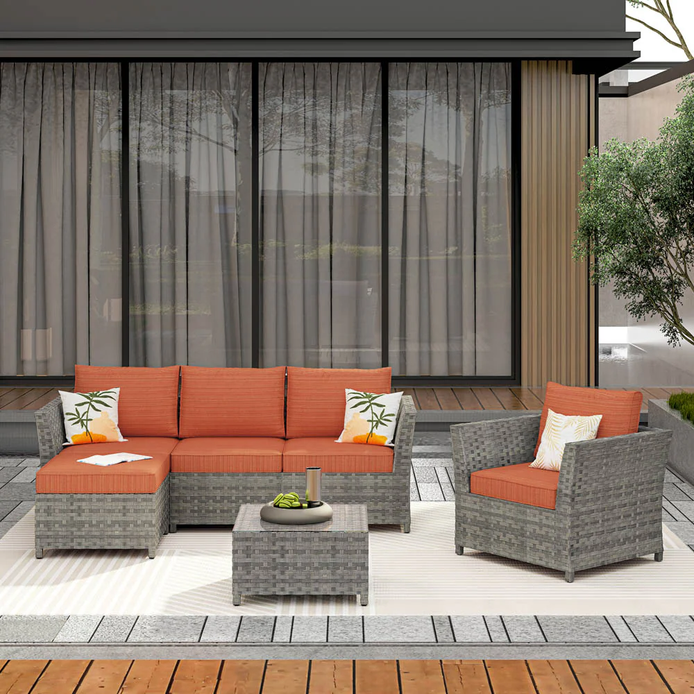 Ovios Patio Furniture Set New Rimaru 6-Piece, Fully Assembled