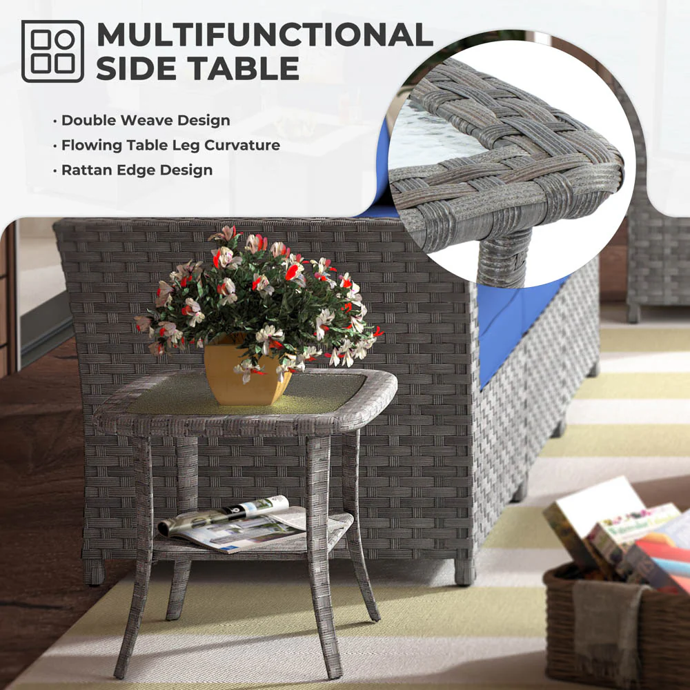 Ovios New Rimaru Series Patio Furniture Set 15-Piece include Swivel Chairs and 42