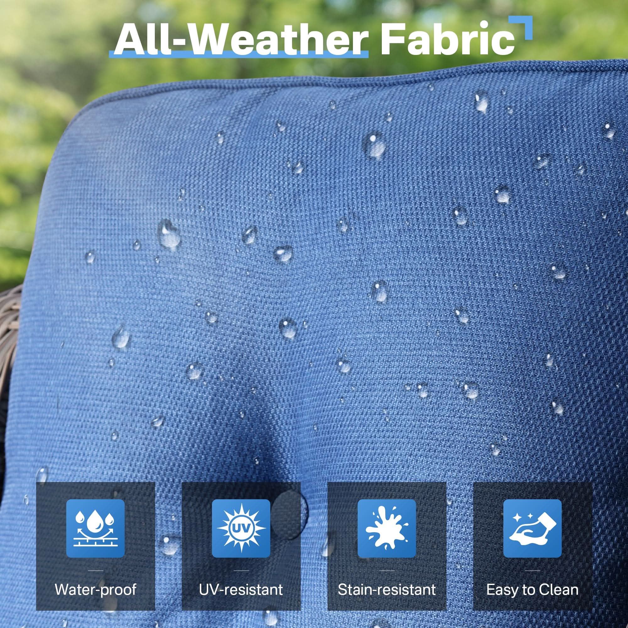 Ovios Outdoor 5 Pieces Coversation Set with 42