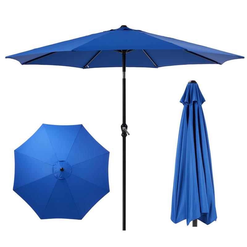 9.8ft Offset Patio Cantilever Parasol Outdoor Sunshade with Easily Adjustable Tilt, 8 Ribs, UV Protection for Backyard, Lawn and Pool