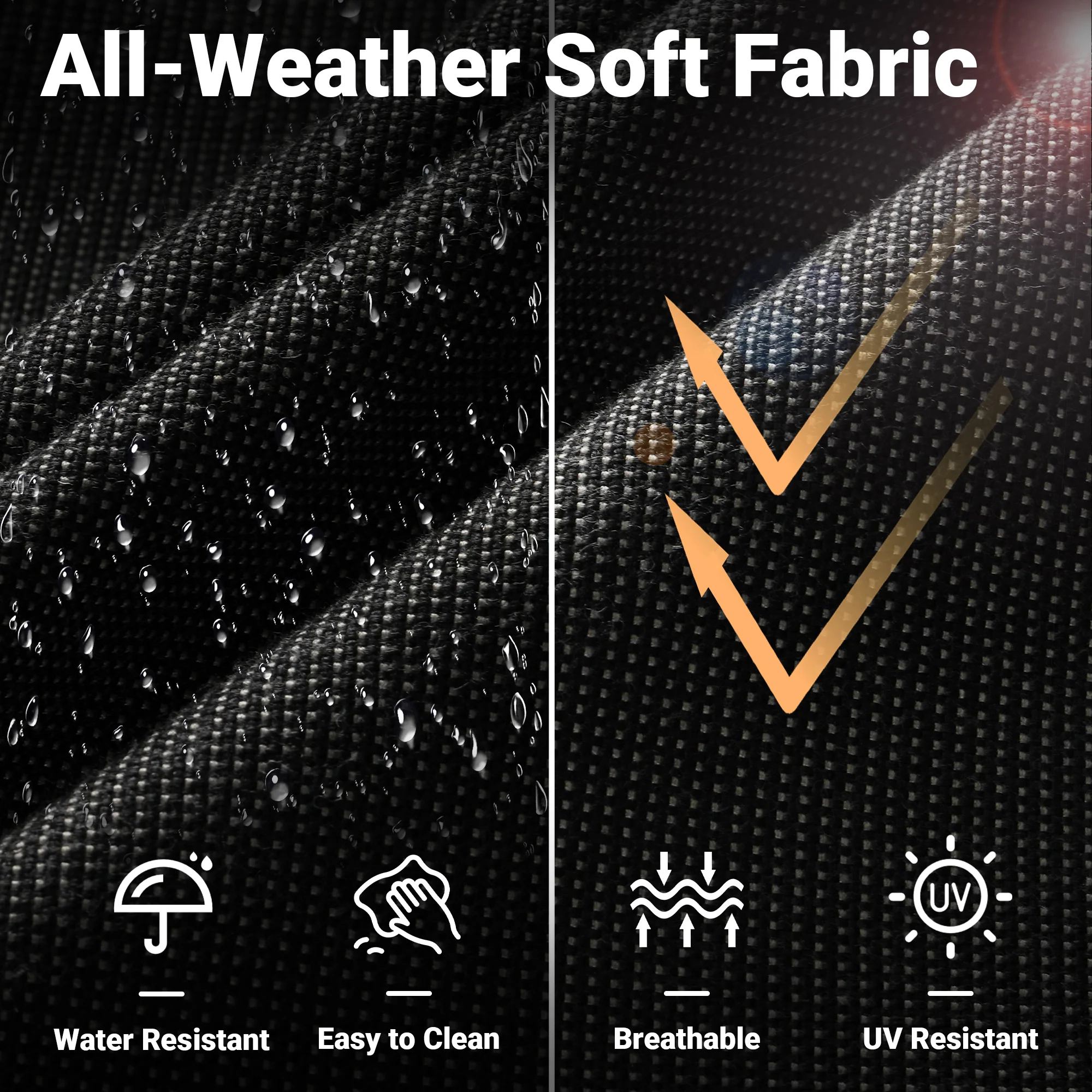 Ovios Patio Vultros 6-Piece Conversation Set, 2 Swivel Chairs 2 Chairs with 30'' Propane Fire Pit Table