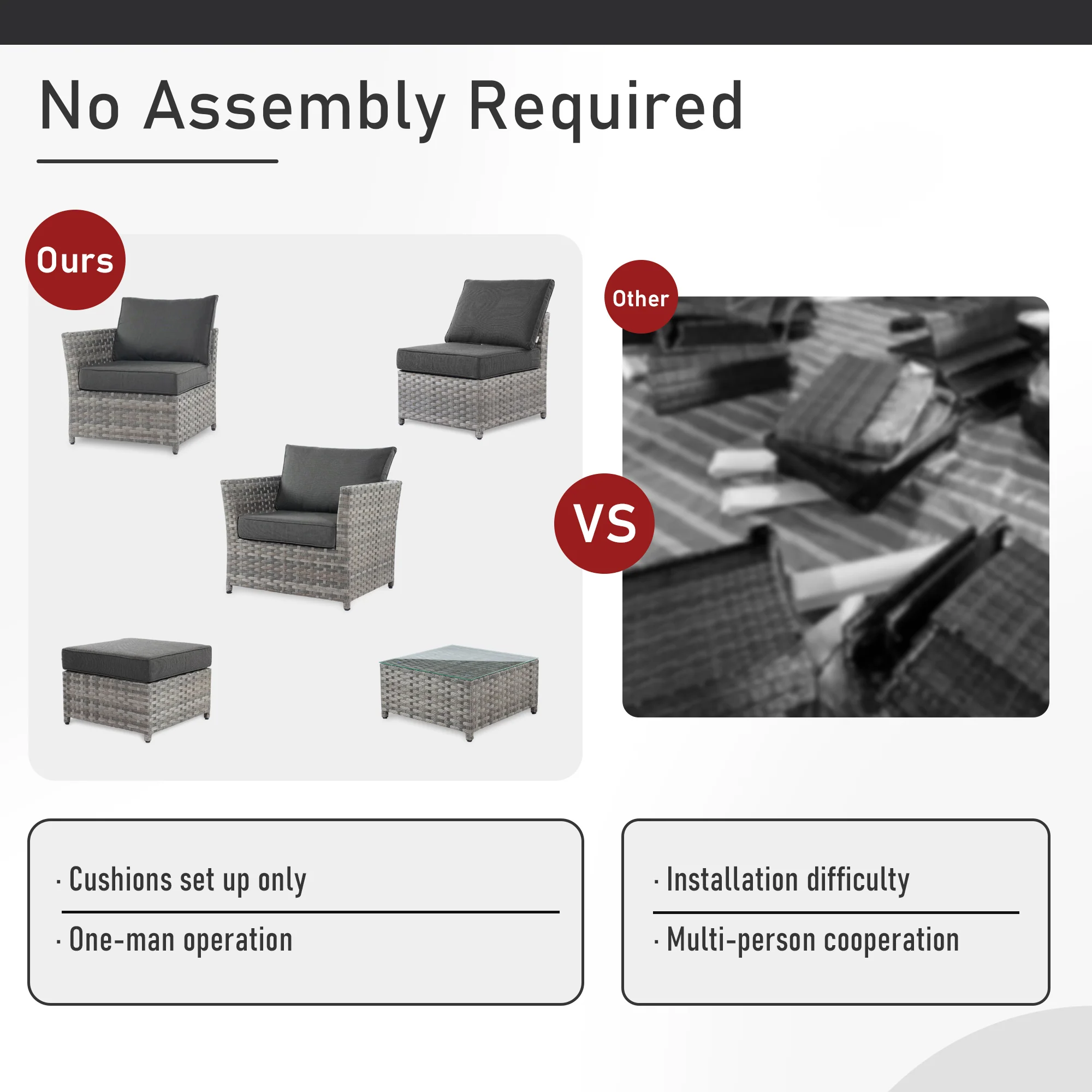 Ovios Patio Furniture Set 10-Piece include 42