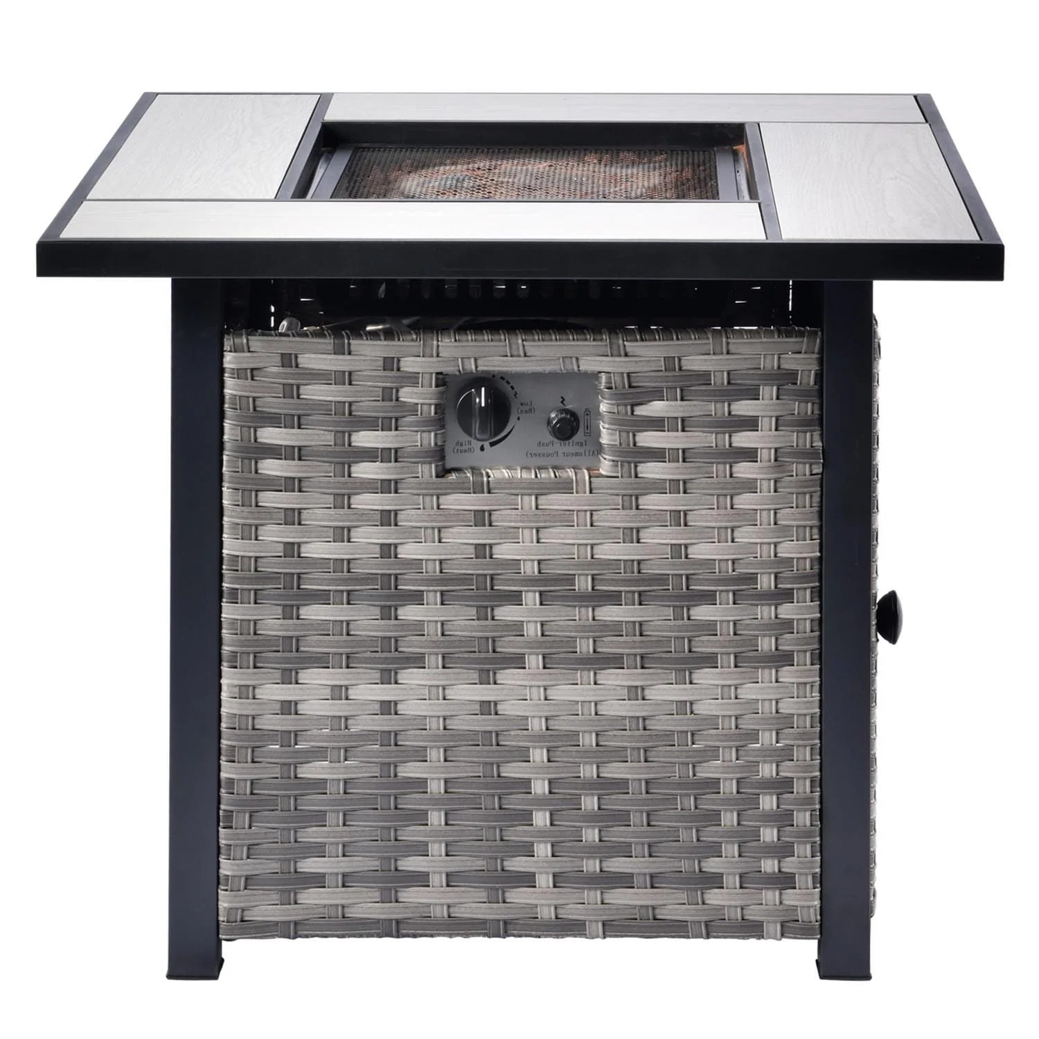 Ovios Outdoor Furniture 6-Piece with 30'' Fire Pit Table and Kenard 2 Rocking Chairs