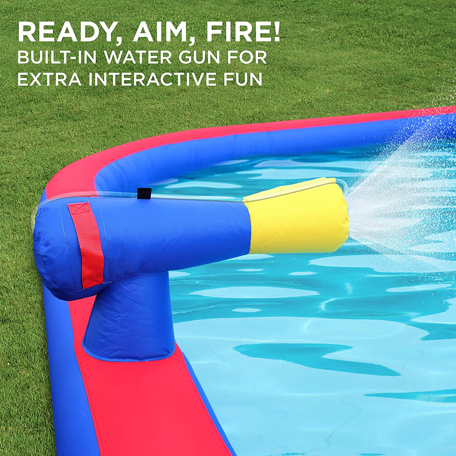 Deluxe Inflatable Water Slide Park C Heavy-Duty Nylon Bounce House for Outdoor Fun - Climbing Wall, Slide, Bouncer & Splash Pool C Easy to Set Up & Inflate with Included Air Pump & Carrying Case