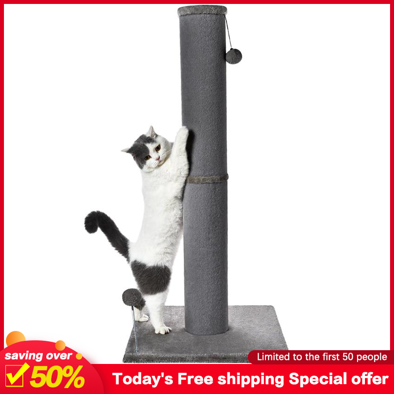 Made4pets Cat Craft Cat Scratching Post, Tall Scratch Post, Carpet Cat Scratching Post with Replaceable Toys, Sturdy Base, big size Indoor Play