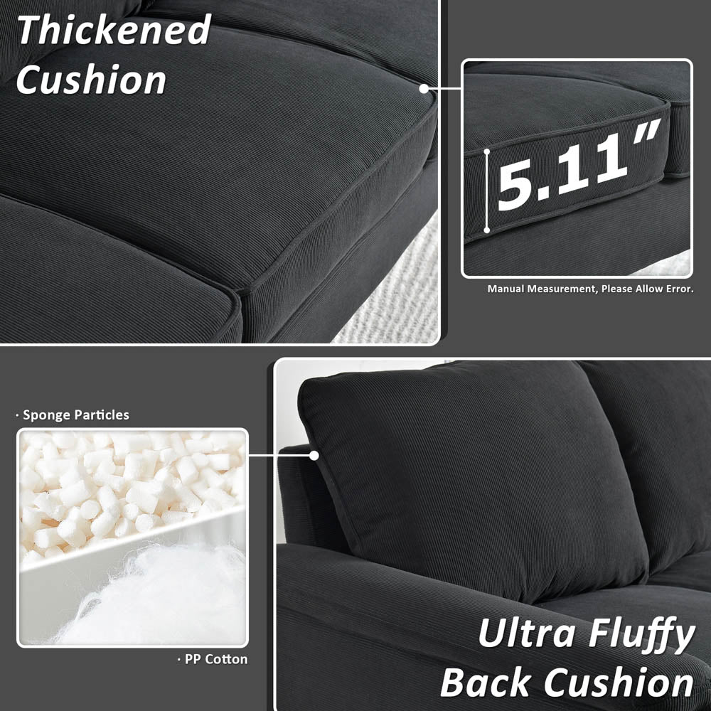 Ovios Living Room 71.65'' Wide 3-Seats Sofa Multiple Colour