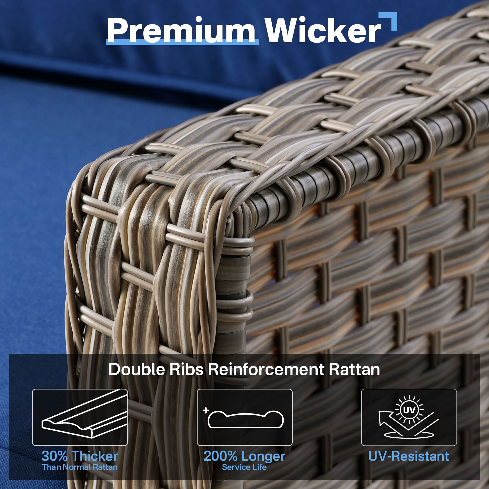 Ovios Outdoor 5 Pieces Coversation Set with 42