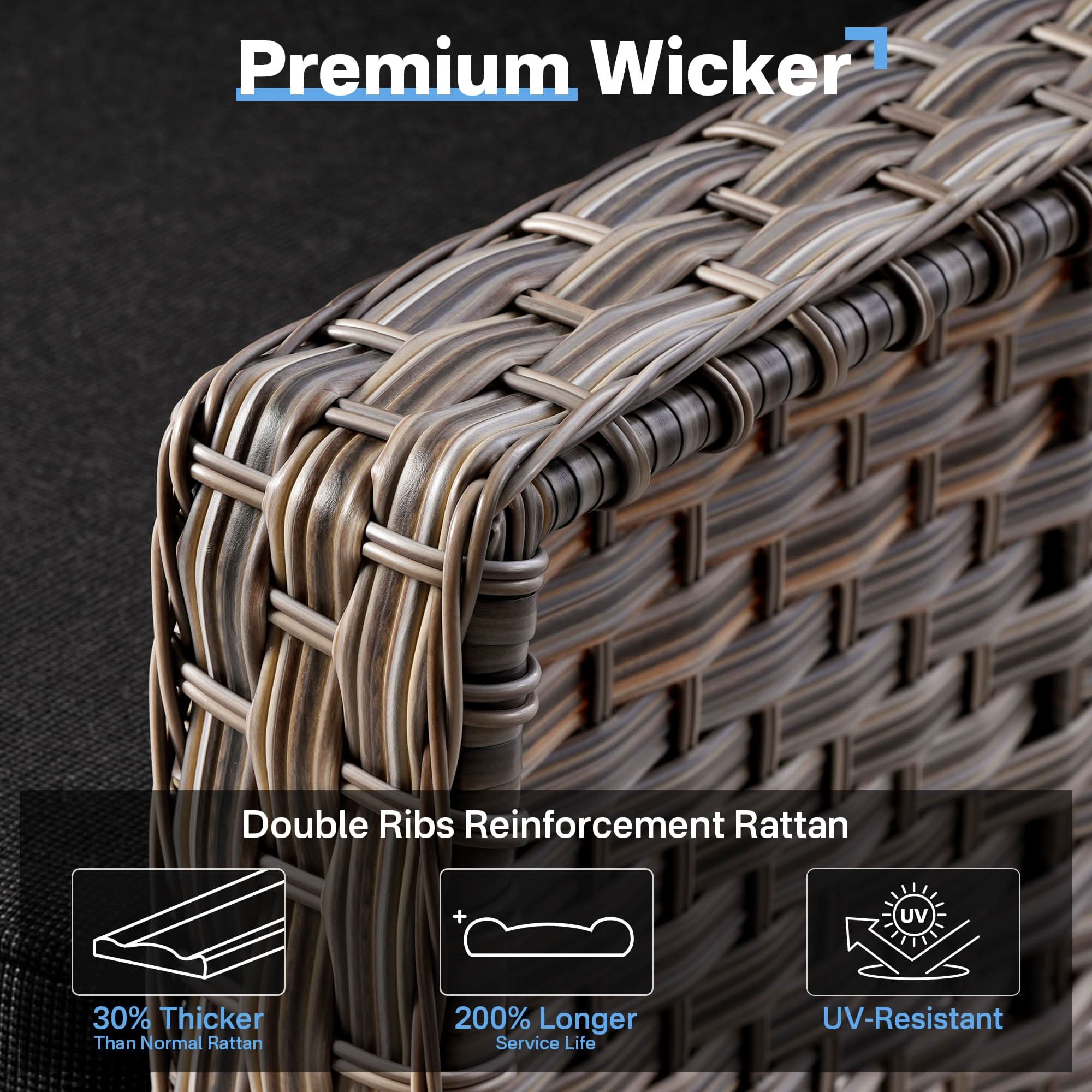 Ovios Outdoor 5 Pieces Coversation Set with 42