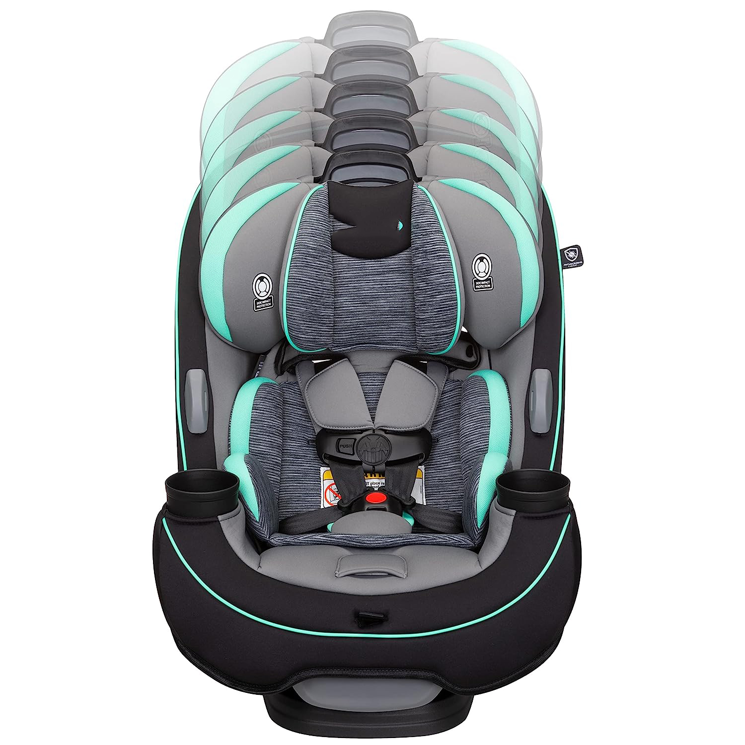 Safety 1st Grow and Go All-in-One Convertible Car Seat, Rear-facing 5-40 pounds, Forward-facing 22-65 pounds, and Belt-positioning booster 40-100 pounds, Carbon Wave