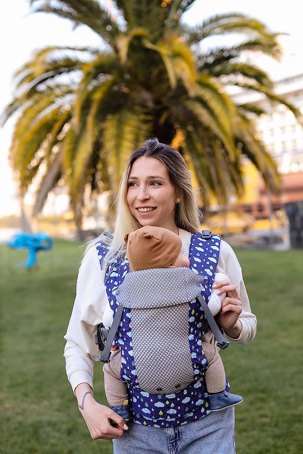 Baby Carrier Newborn to Toddler - All Positions Baby Body Carrier, Baby Carrier Backpack & Baby Front Carrier with Adjustable Seat, Ergonomic Baby Holder Carrier 7-35 lbs (Navy)