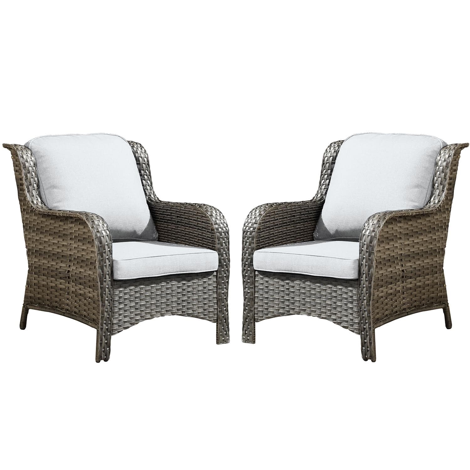 Ovios Outdoor Furniture 6-Piece with 30'' Fire Pit Table and Kenard 2 Rocking Chairs