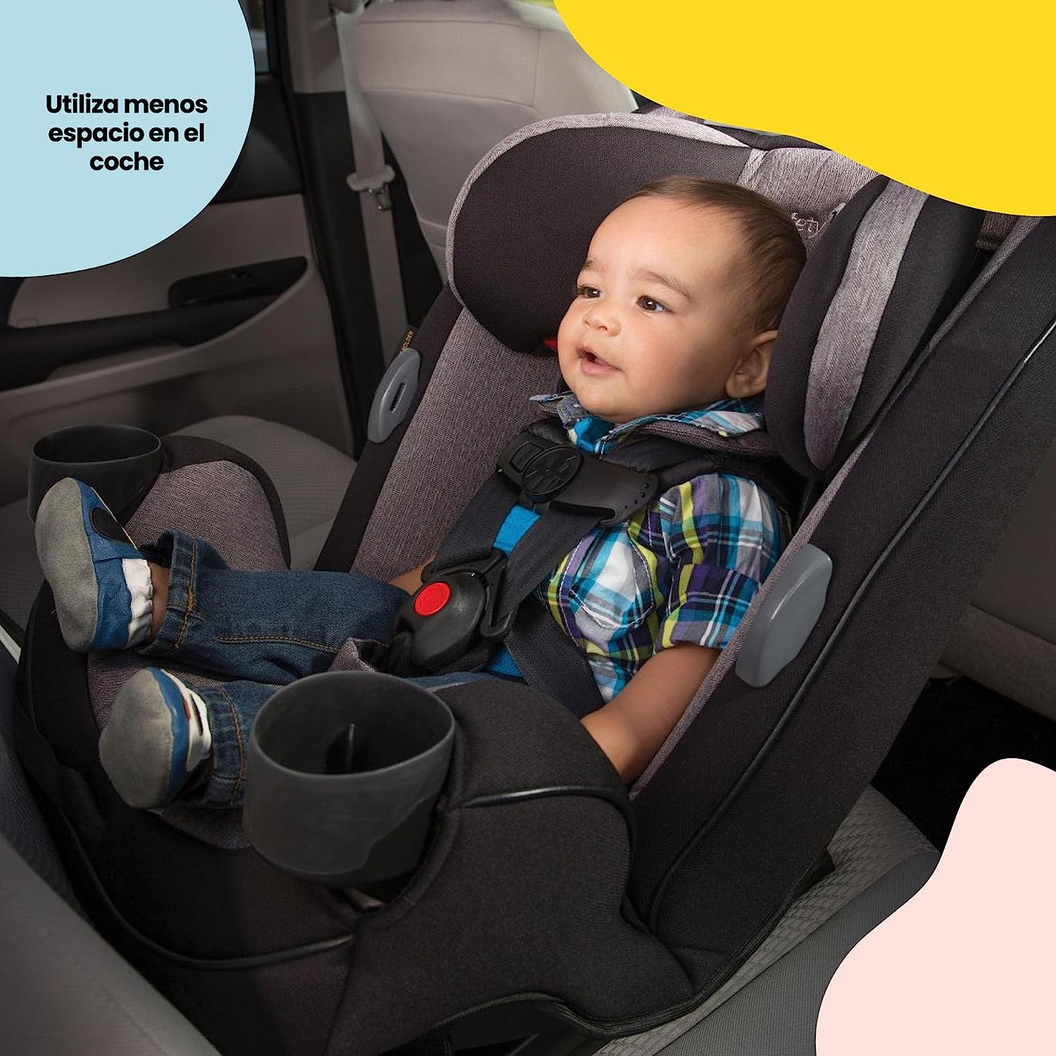 Safety 1st Grow and Go All-in-One Convertible Car Seat, Rear-facing 5-40 pounds, Forward-facing 22-65 pounds, and Belt-positioning booster 40-100 pounds, Carbon Wave