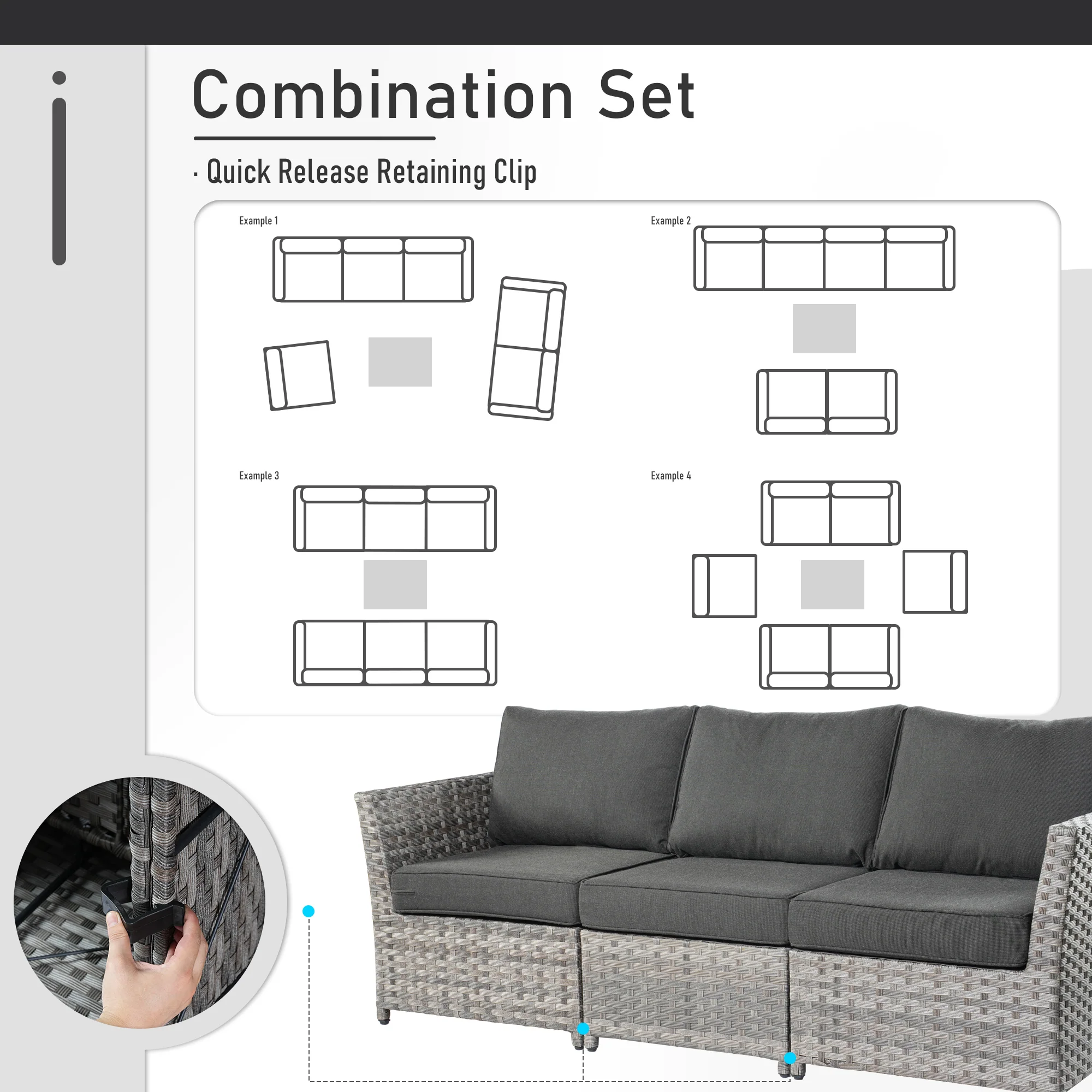 Ovios Patio Furniture Set 10-Piece include 42