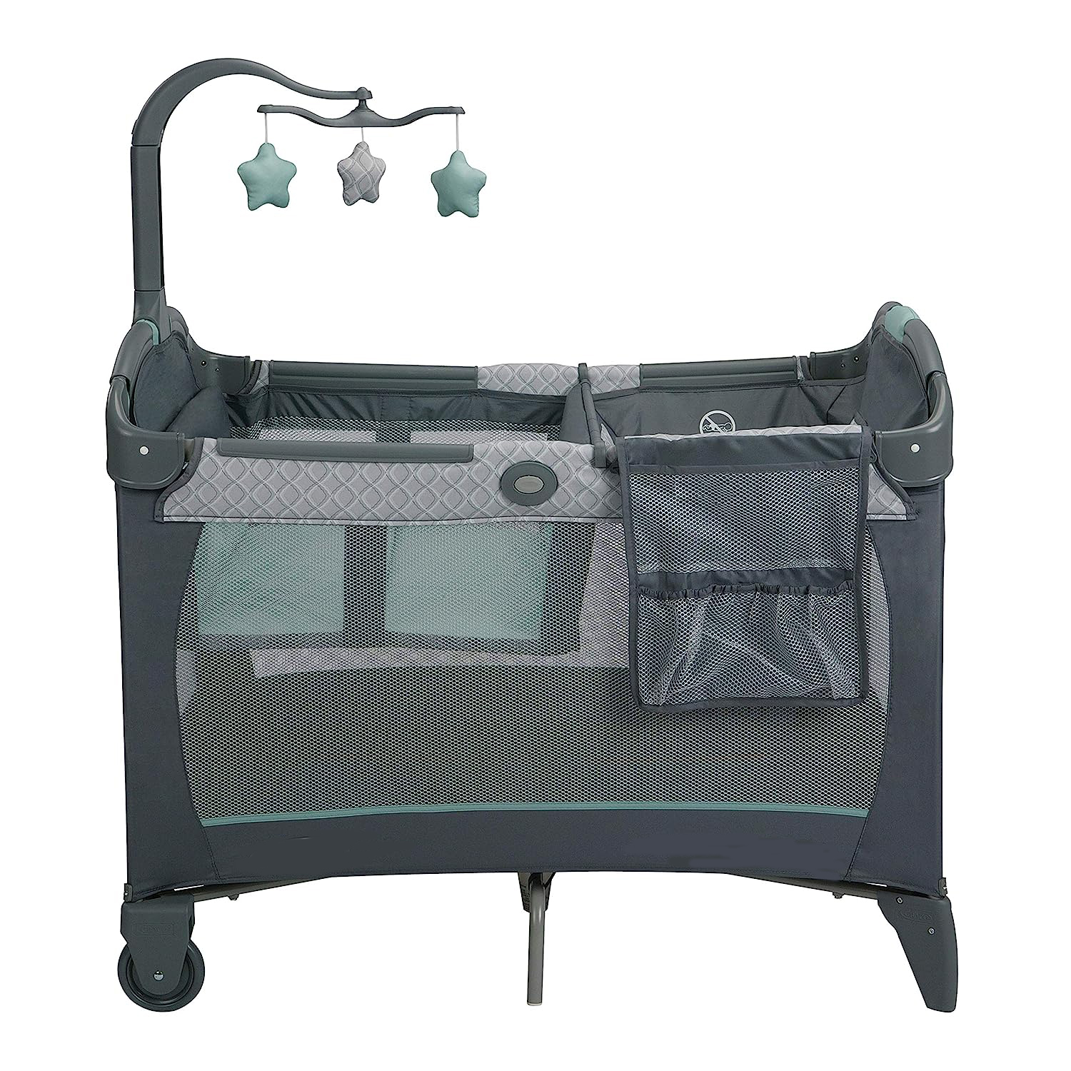 Pack and Play Change 'n Carry Playard | Includes Portable Changing Pad, Manor, 40x28.5x29 Inch (Pack of 1)
