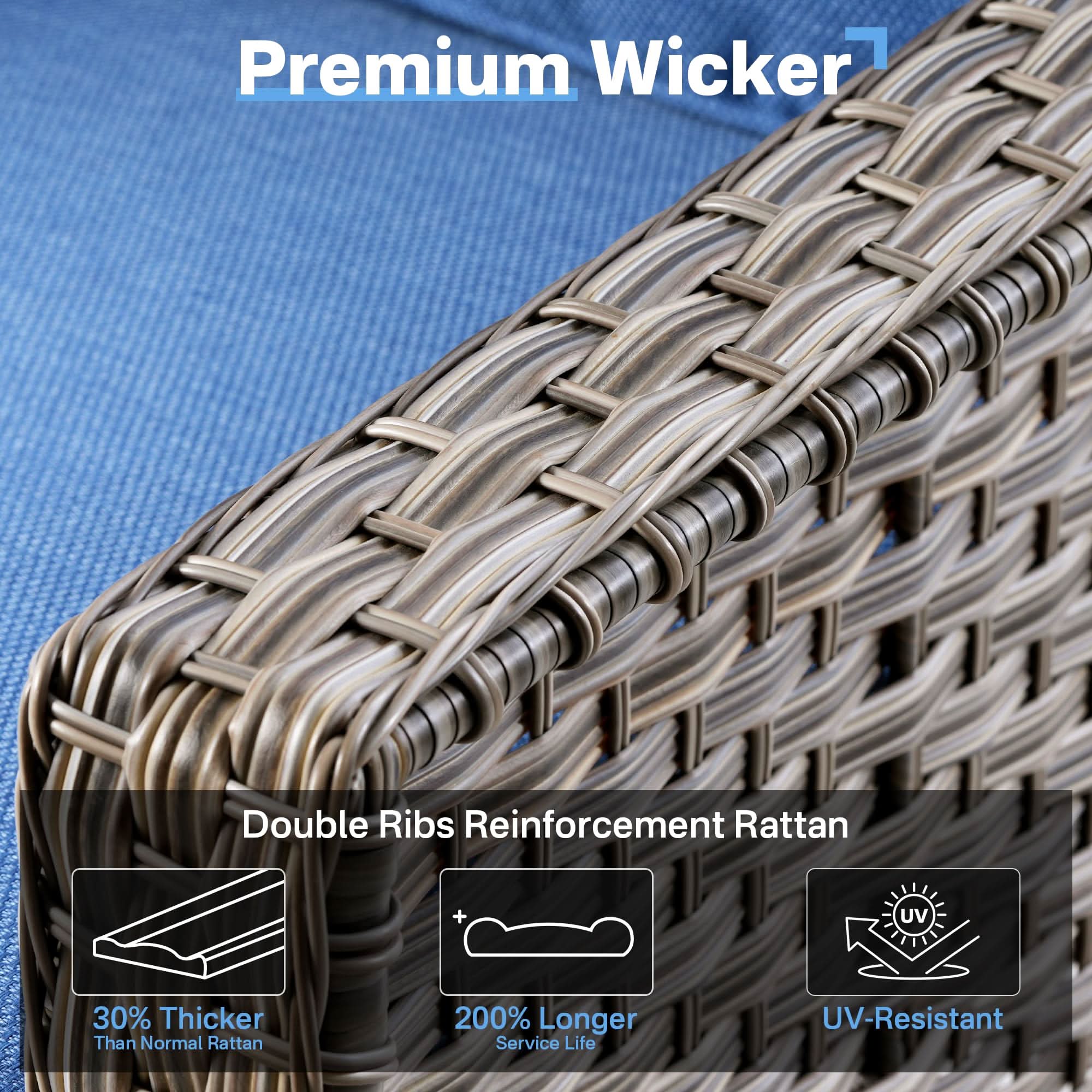 Ovios Outdoor 5 Pieces Coversation Set with 42