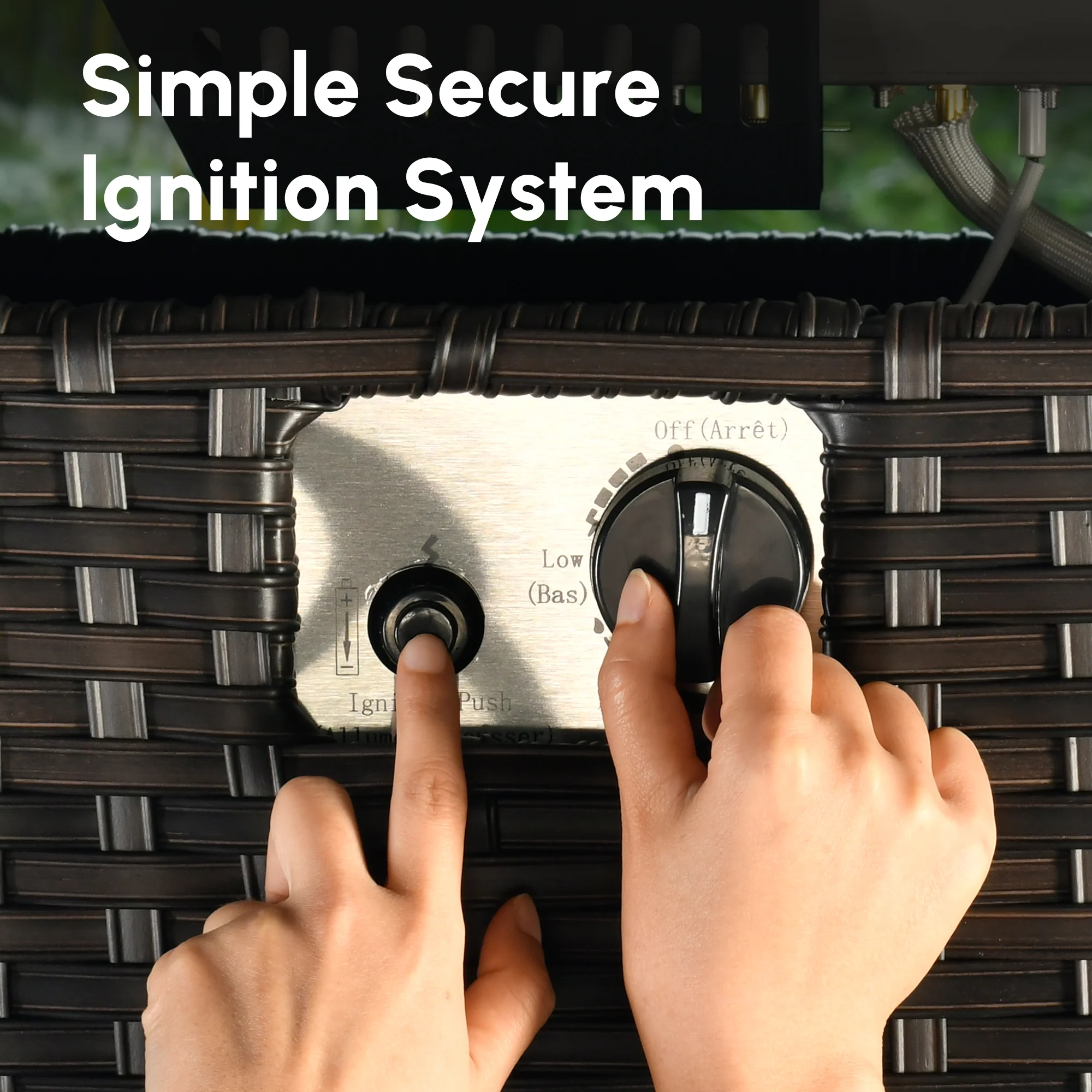 Ovios Rectangle Patio Propane Outdoor 42.12'' Fire Pit Table with Lid