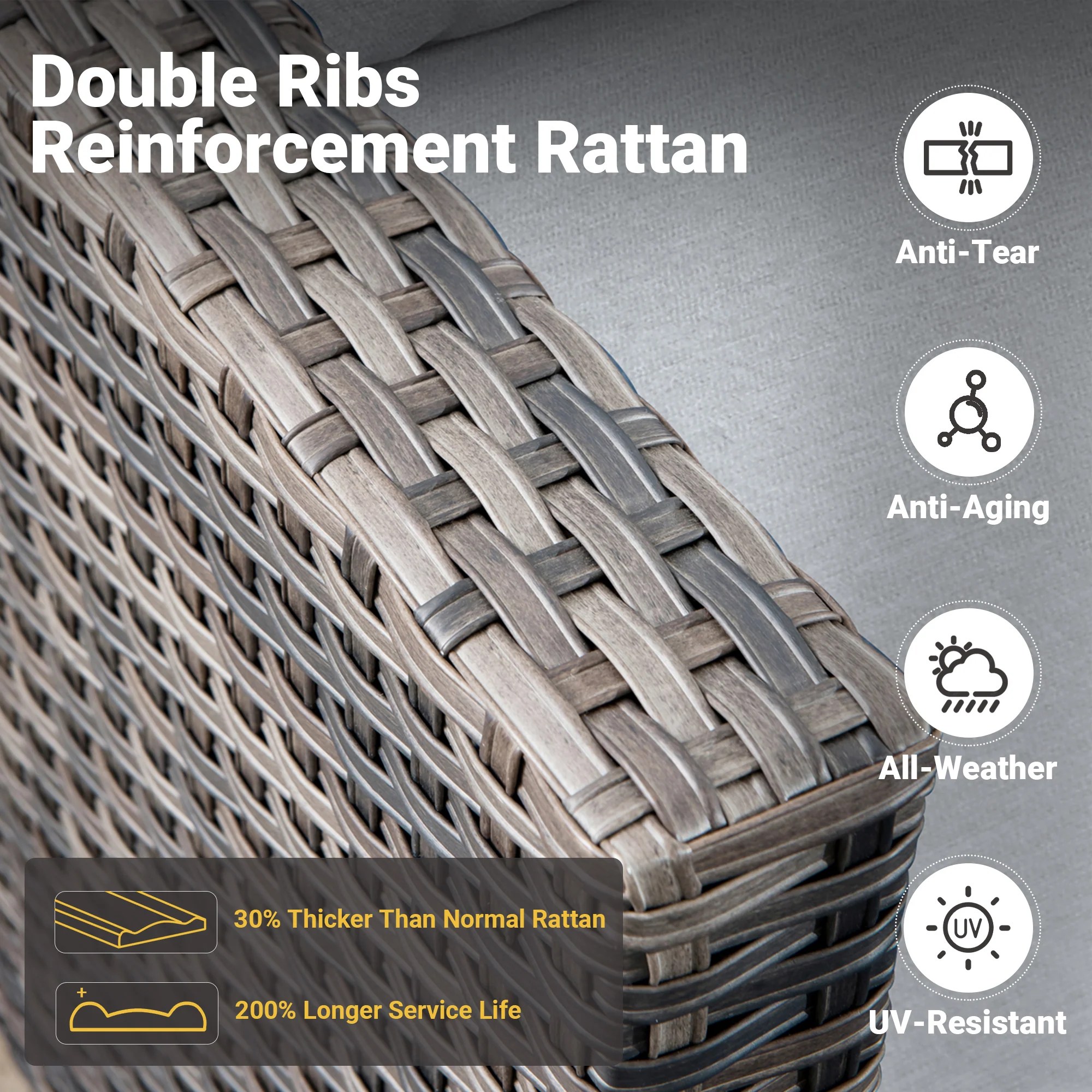 Ovios Outdoor Loveseat New Vultros High BackShape Armrest