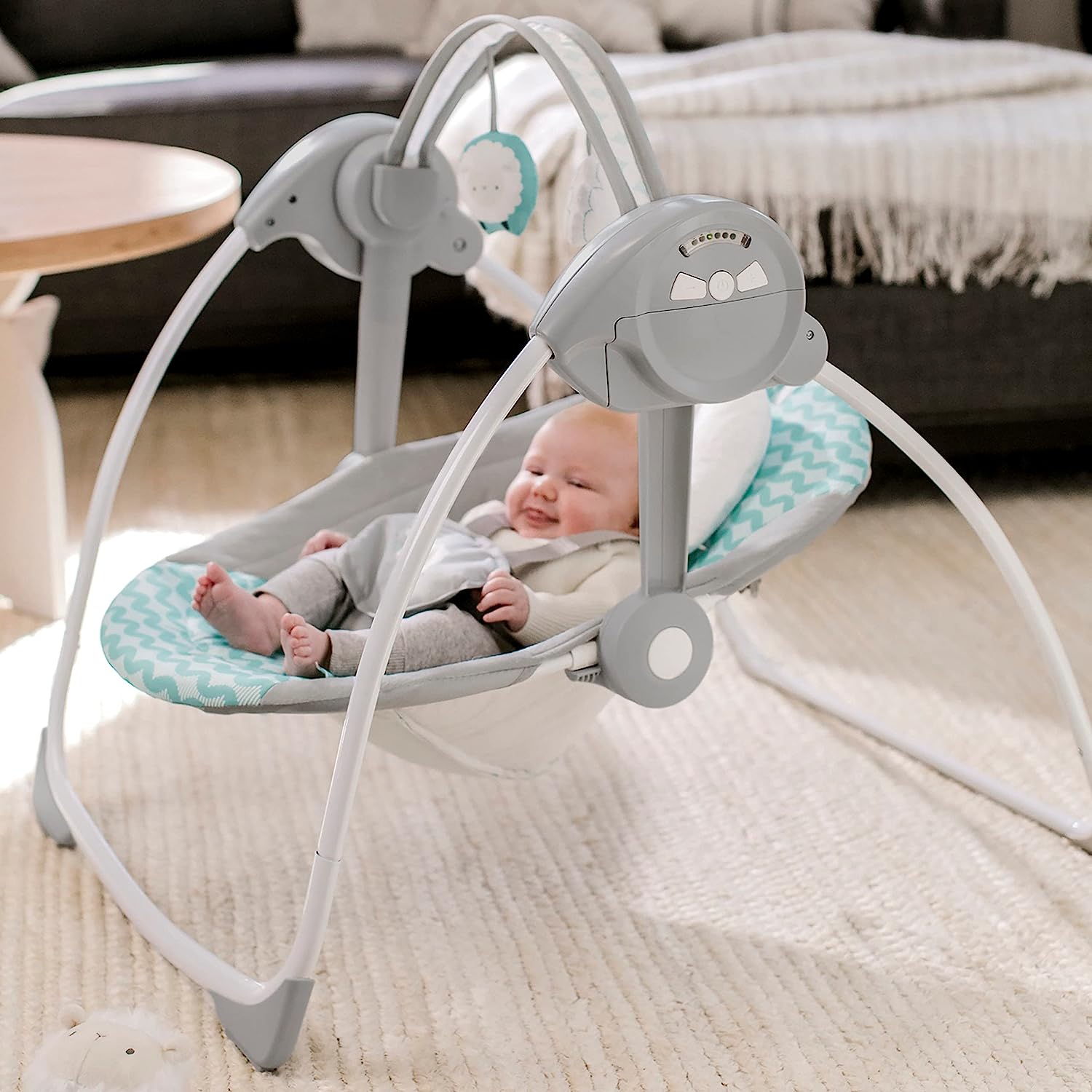 Easy-Fold Portable Baby Swing, 0-9 Months Up to 20 lbs (Goji)