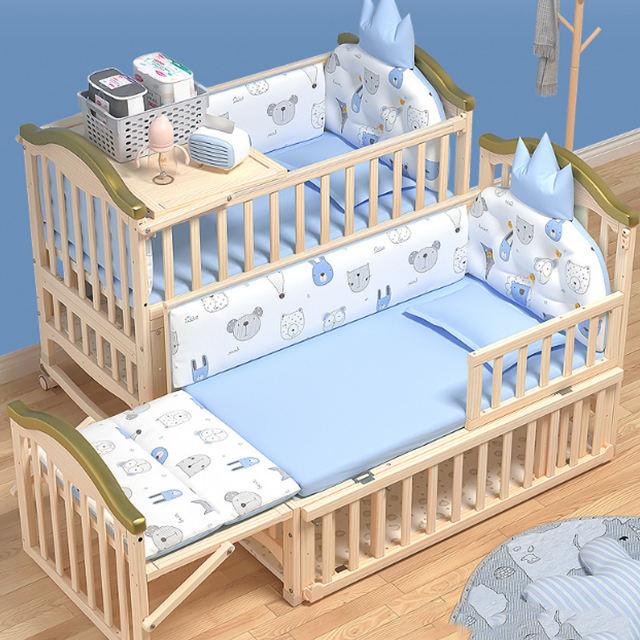 muitifunctional baby crib,children bed, solid wood movable BB cradle Cot