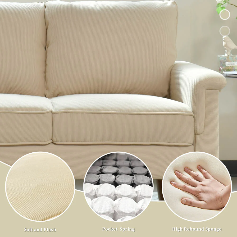 Ovios Living Room 71.65'' Wide 3-Seats Sofa Multiple Colour