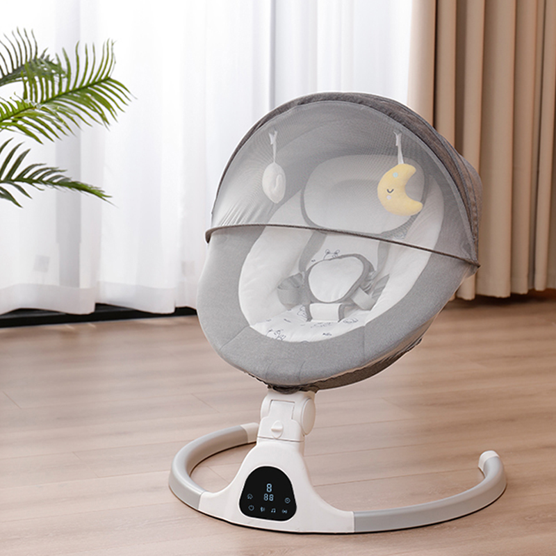 Baby Electric Bassinet, Baby Rocker, 5 Speed &10 Lullabies, Baby Bouncer,Adapter & BatteryPowered, For Indoor & Outdoor Use, RemoteControl,Grey