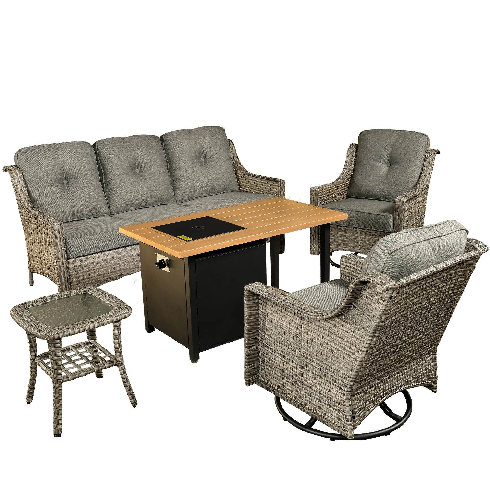 Ovios Conversation Set 5-Piece PAD Series include Rocking Chair & 47