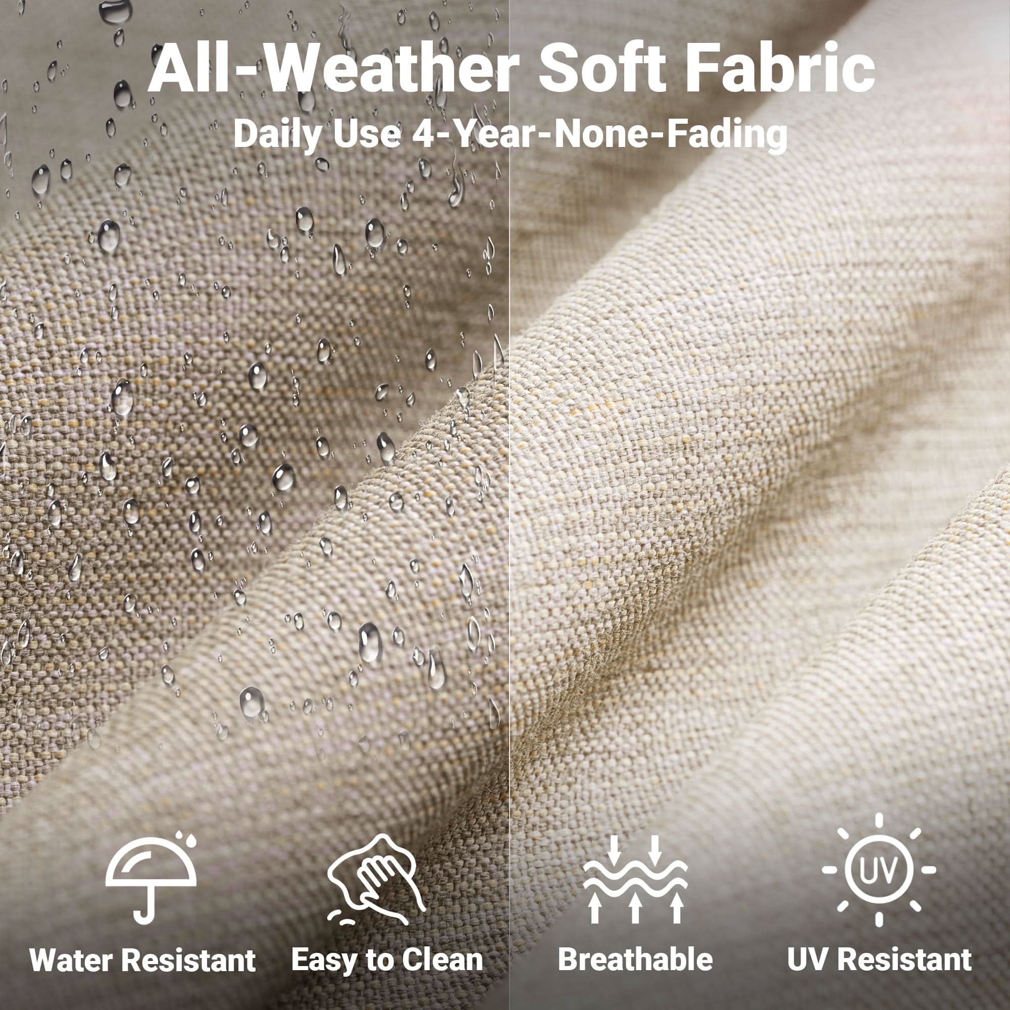 Ovios Patio Furniture Set New August 4 Piece High Back All Weather PE Wicker