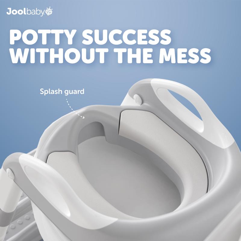 Baby Potty Training Seat with 2 Step Ladderfor Toddlers-Soft Cushioned Seat & SplashGuard, Adjustable Height