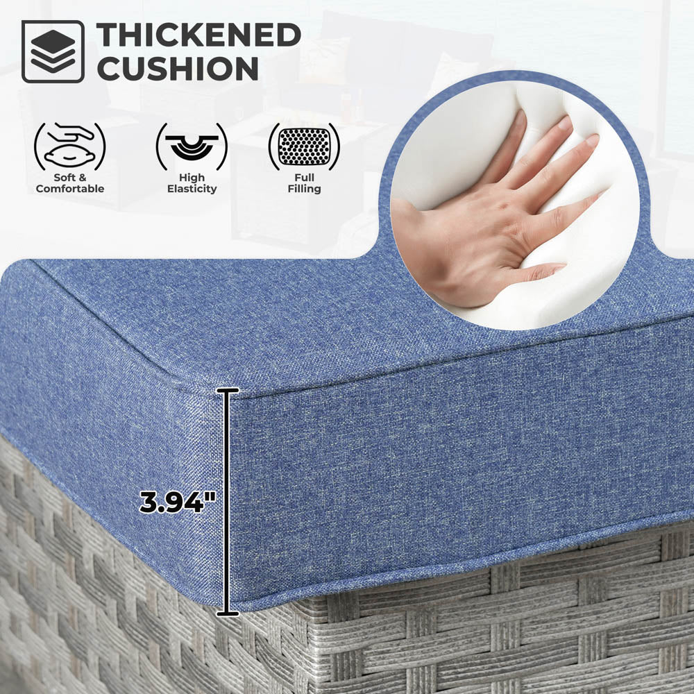 Ovios New Rimaru Series Patio Furniture Set 15-Piece include Swivel Chairs and 42