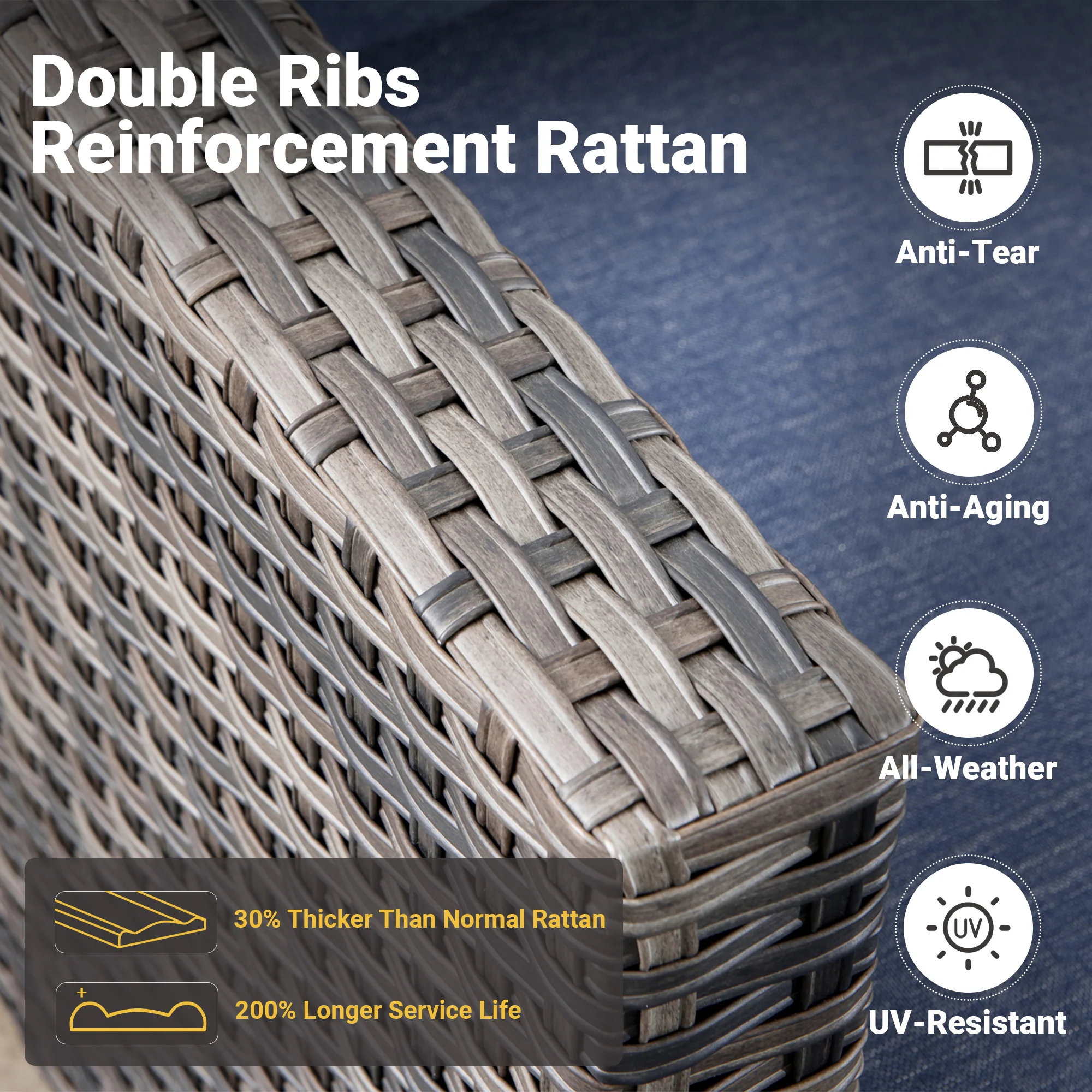 Ovios Outdoor Loveseat New Vultros High BackShape Armrest