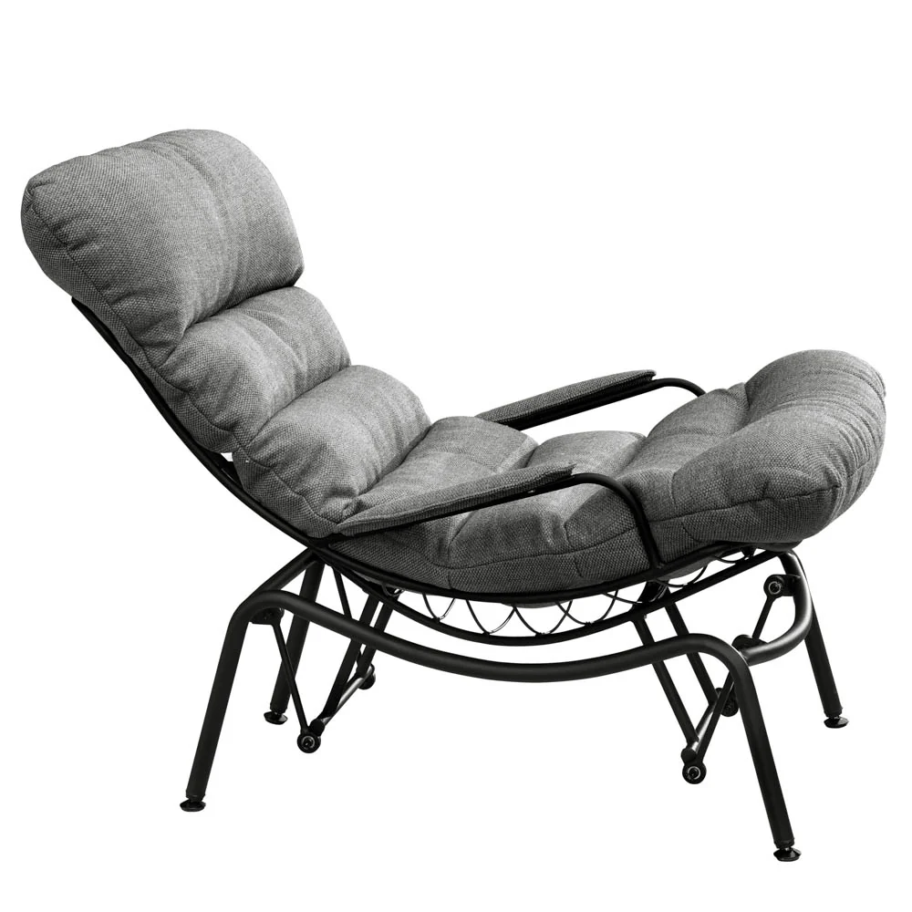 Ovios Patio Rocking Chair with Ottoman, Olefin Fabric