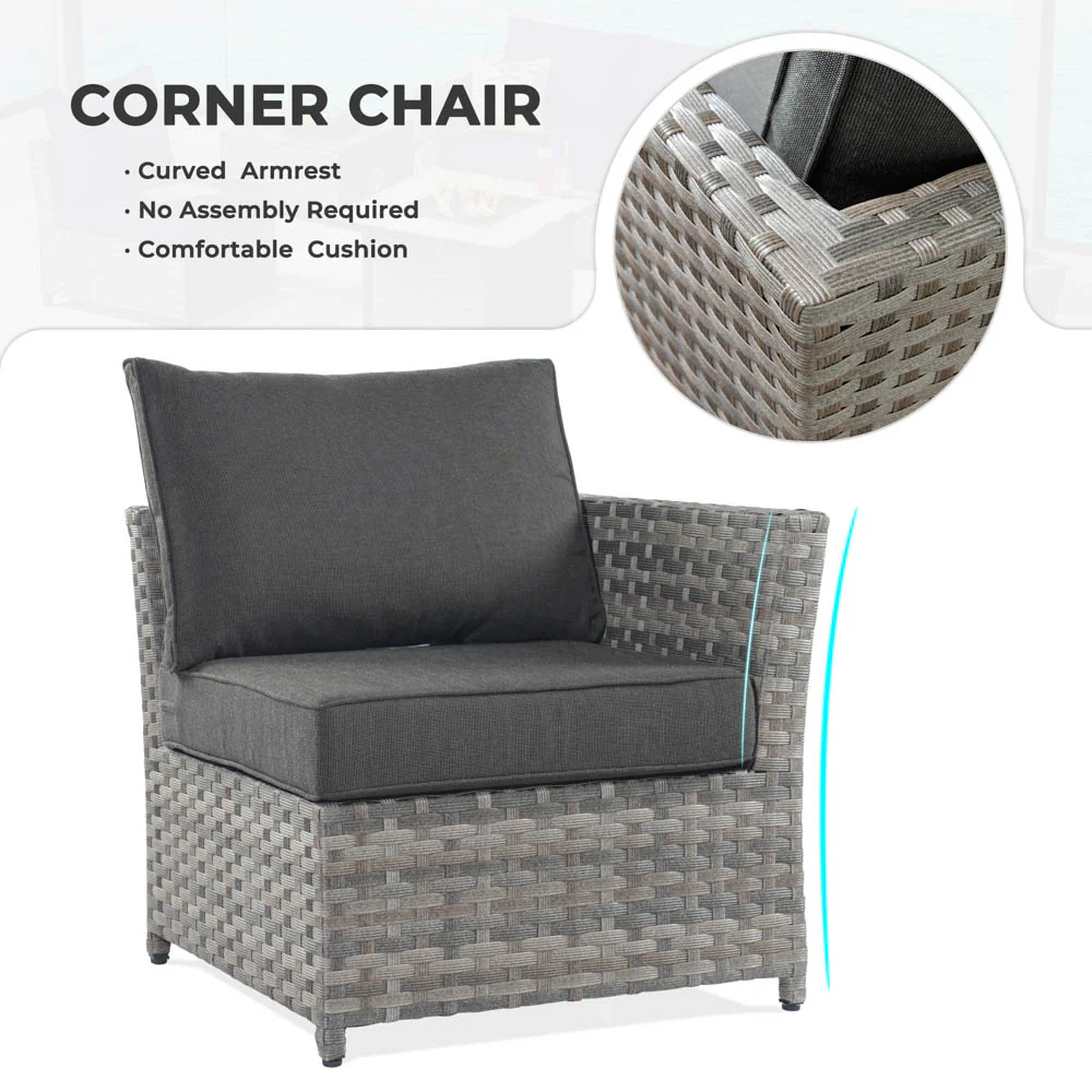 Ovios New Rimaru Series Patio Furniture Set 15-Piece include Swivel Chairs and 42