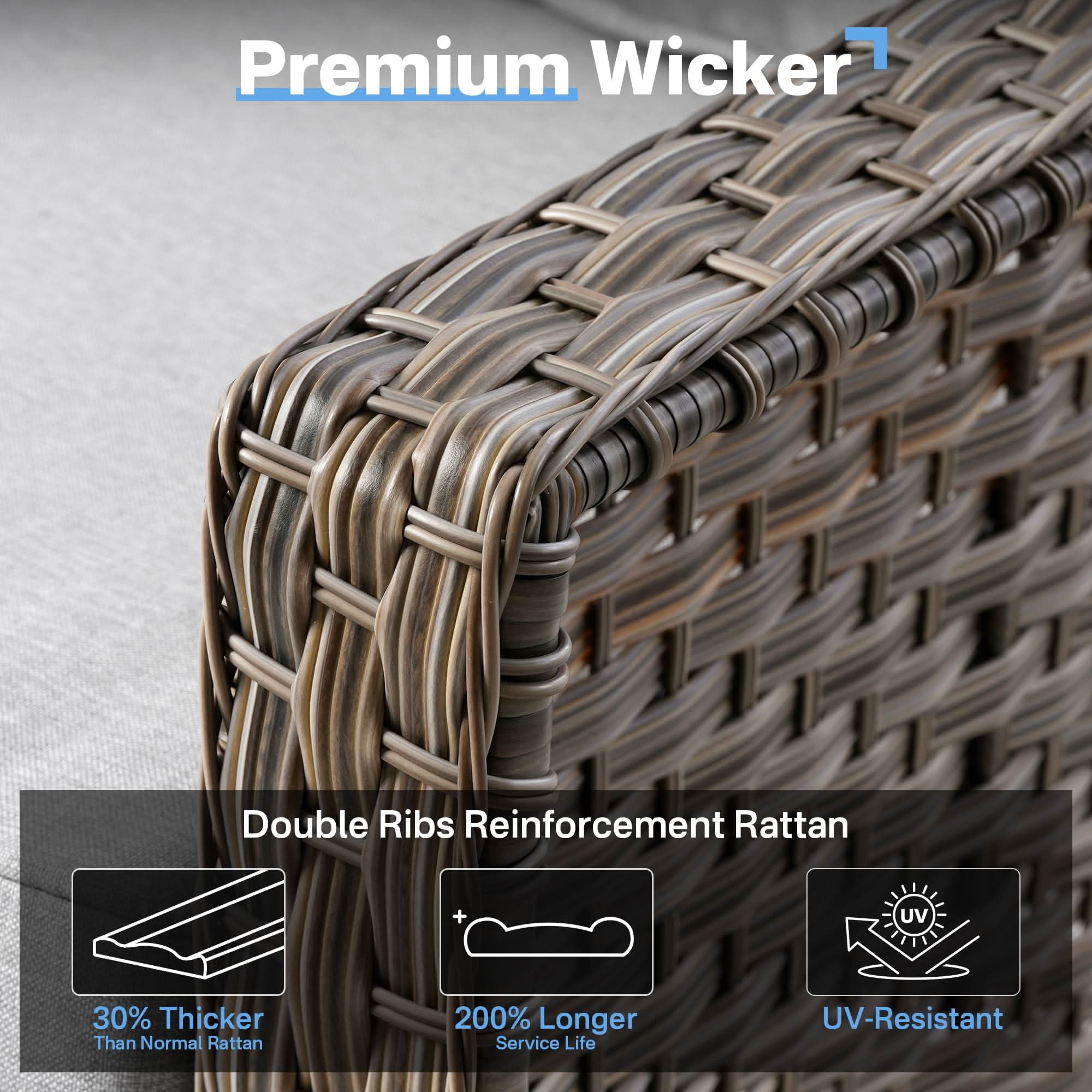 Ovios Outdoor 5 Pieces Coversation Set with 42