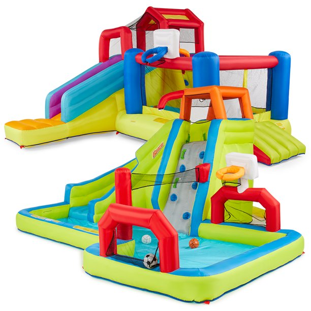 Banzai 2-in1 Slide & Bounce Ultimate Combo Pack Bouncer and Water Parks