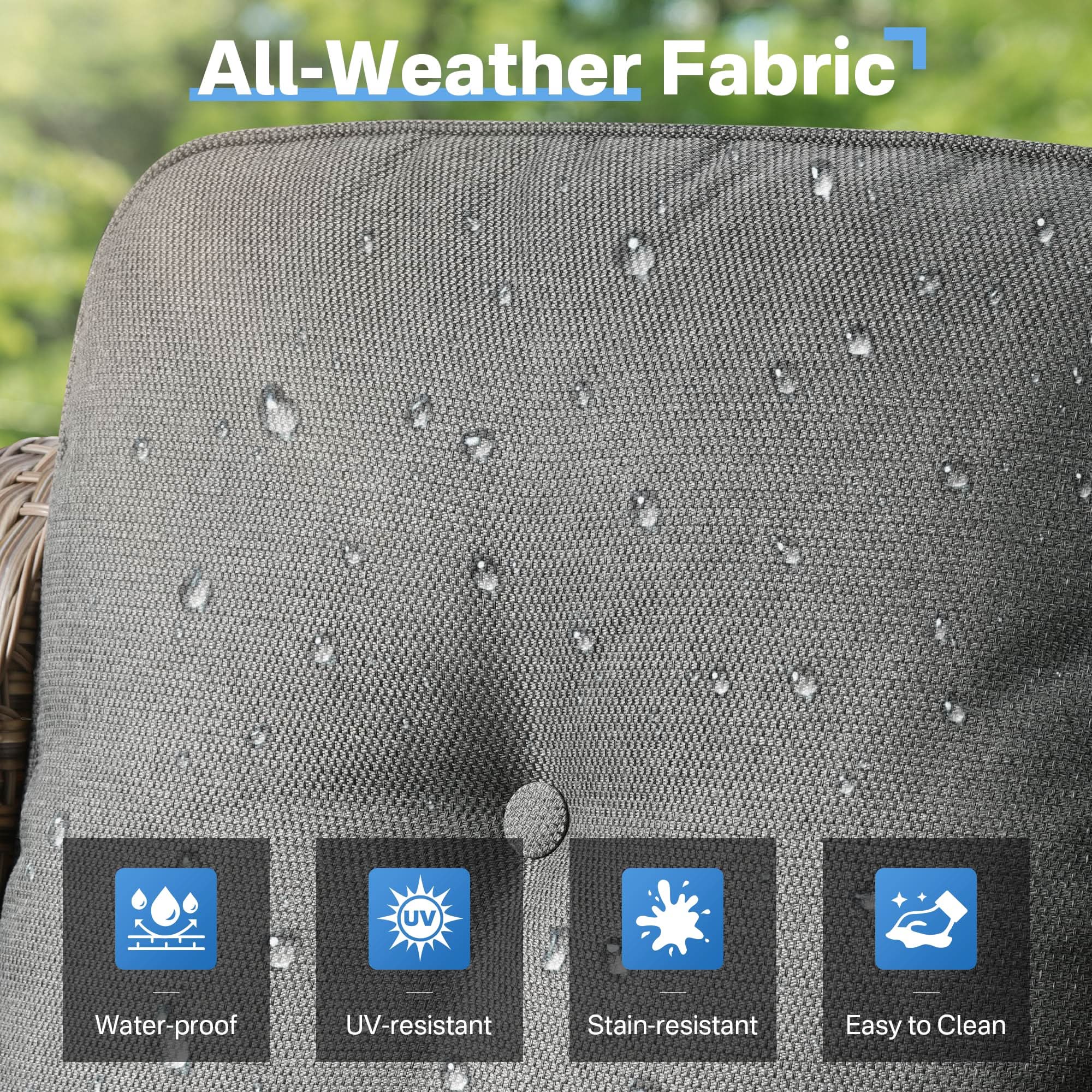 Ovios Outdoor 5 Pieces Coversation Set with 42