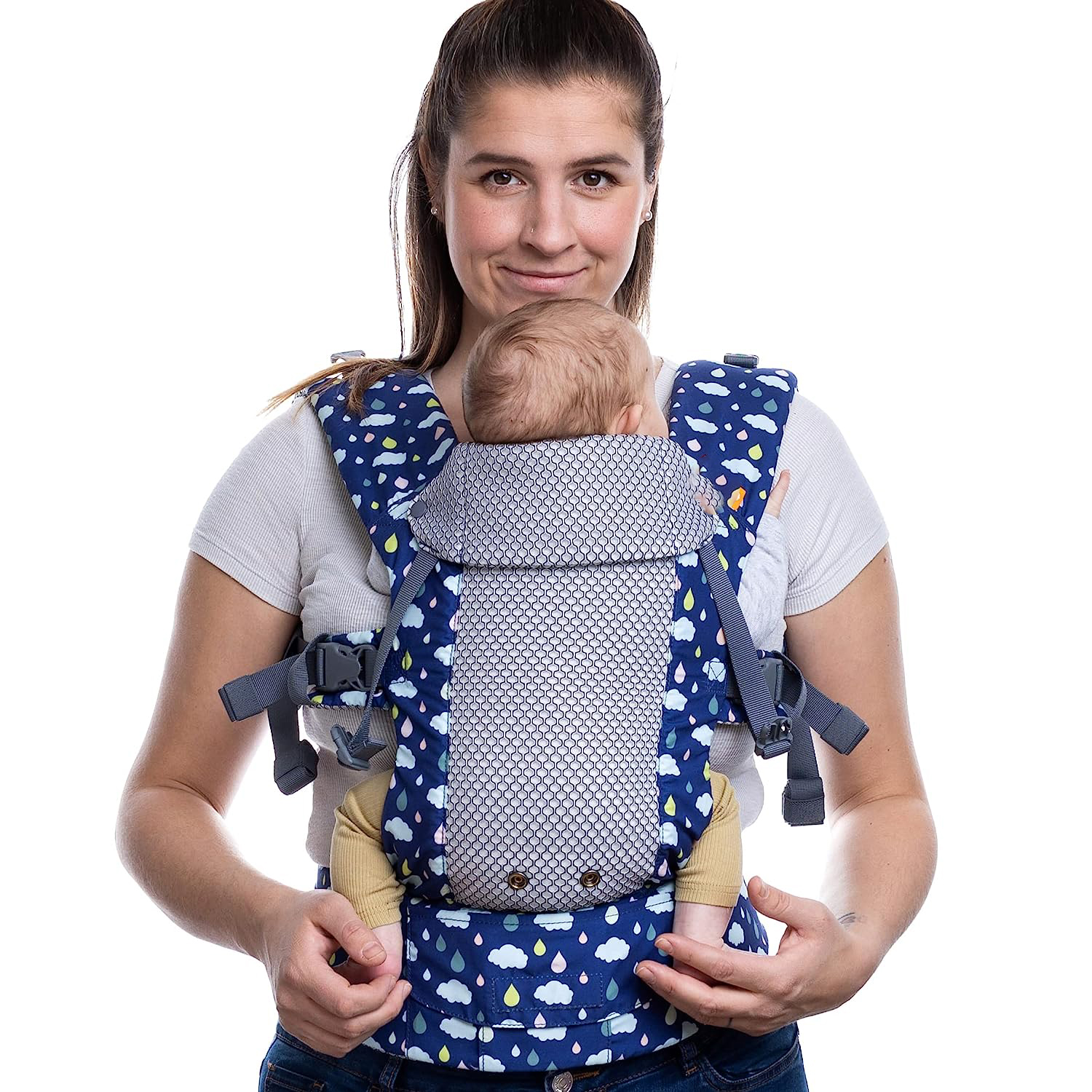 Baby Carrier Newborn to Toddler - All Positions Baby Body Carrier, Baby Carrier Backpack & Baby Front Carrier with Adjustable Seat, Ergonomic Baby Holder Carrier 7-35 lbs (Navy)