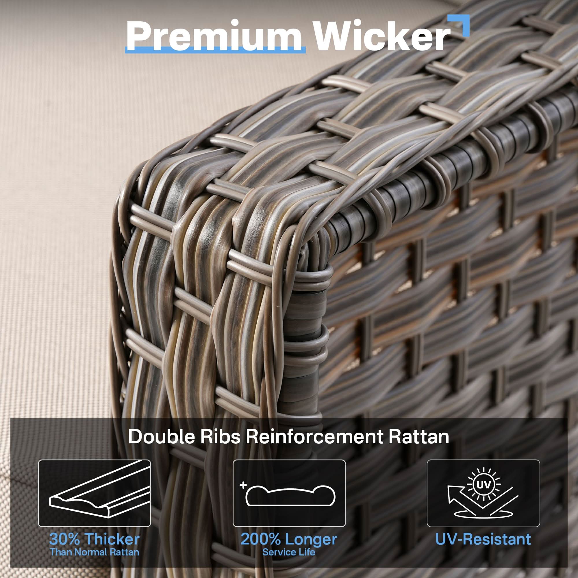 Ovios Outdoor 5 Pieces Coversation Set with 42