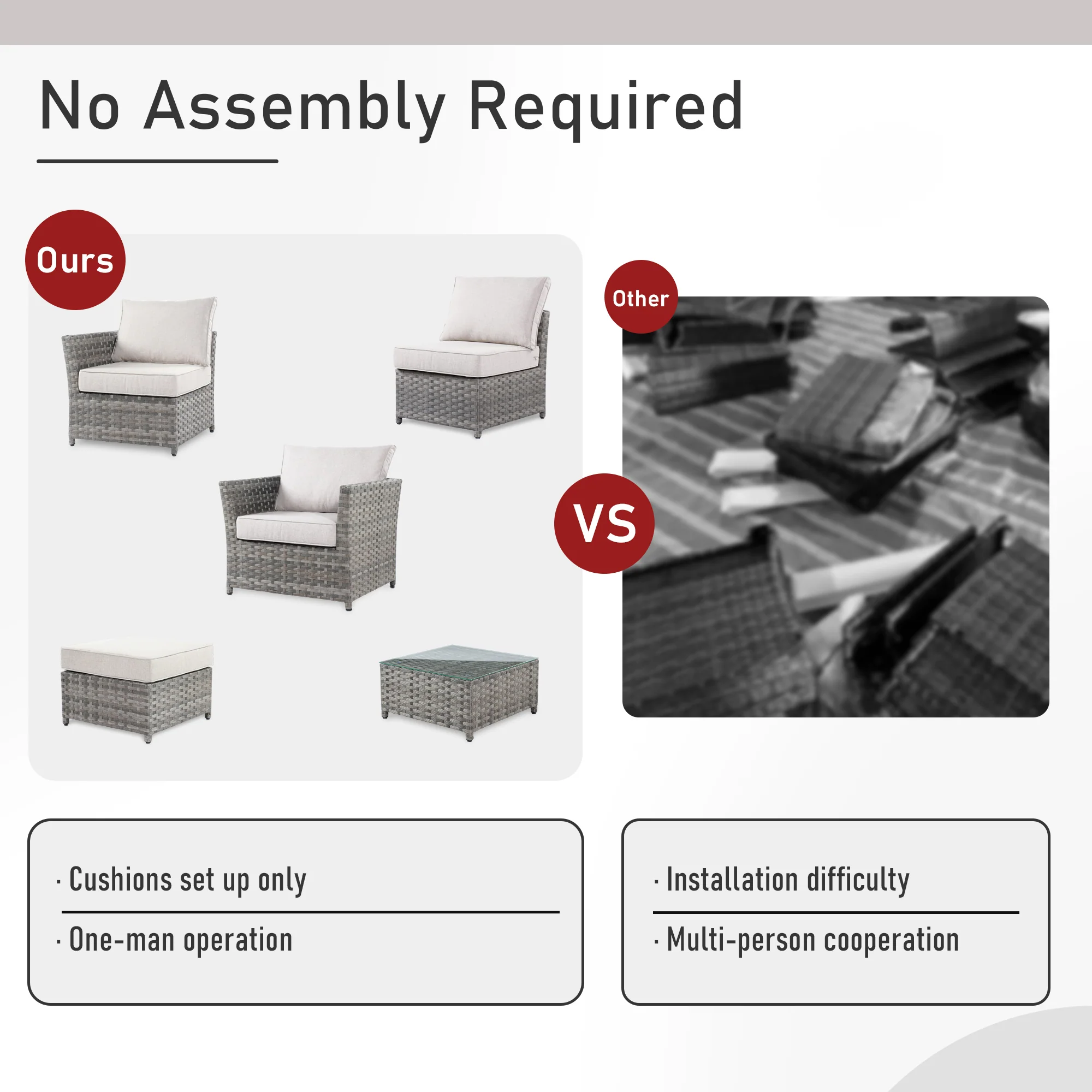 Ovios Patio Furniture Set 10-Piece include 42