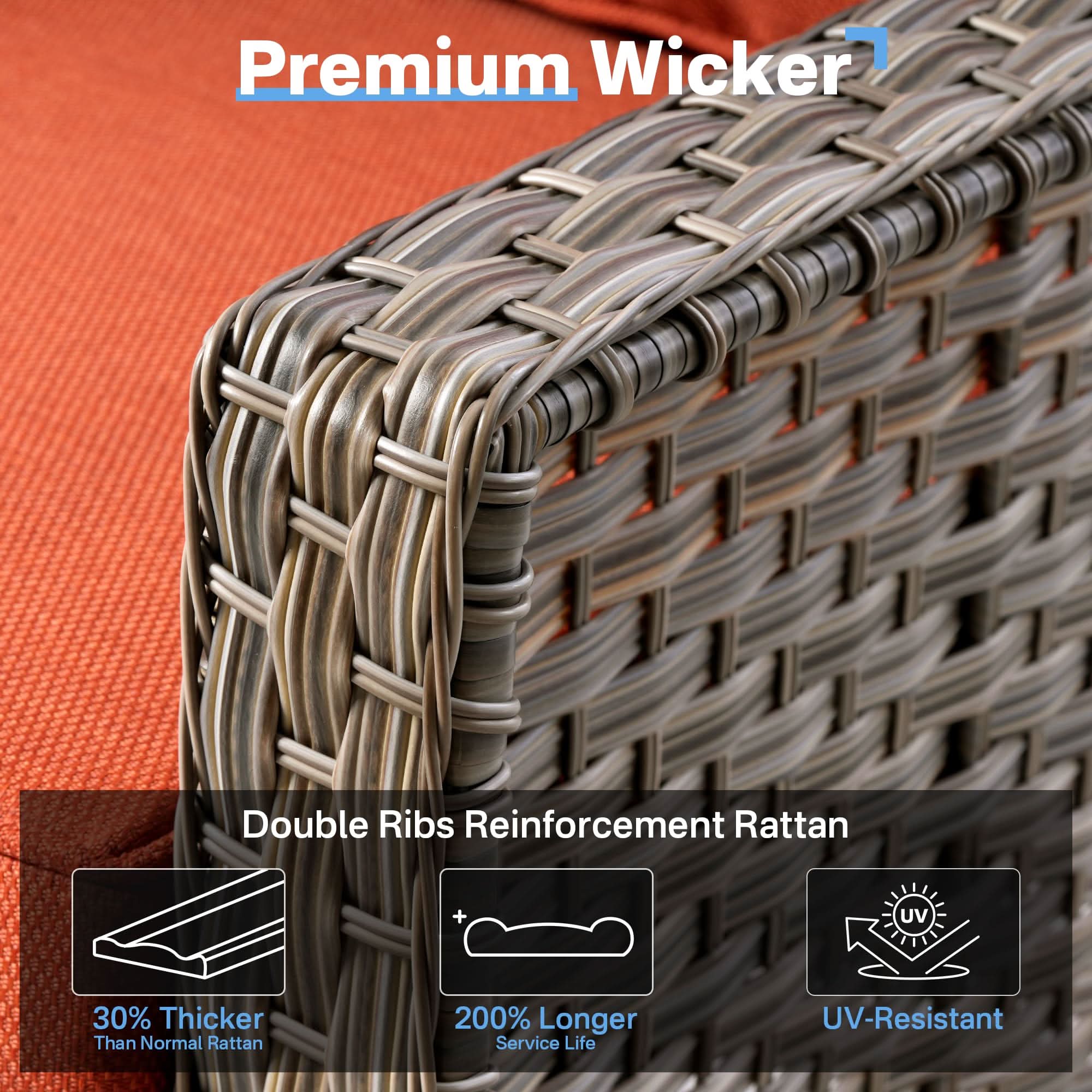 Ovios Outdoor 5 Pieces Coversation Set with 42