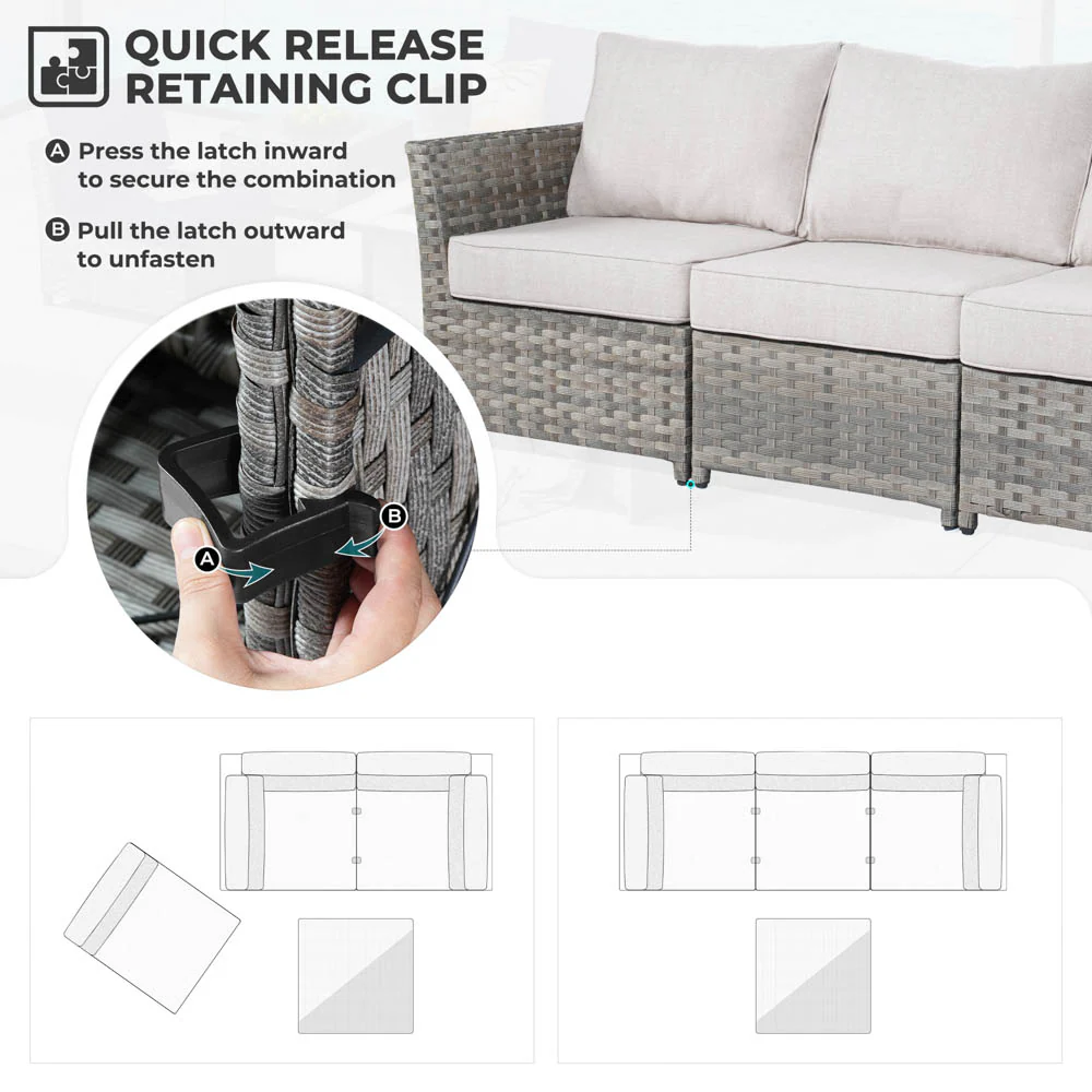 Ovios New Rimaru Series Patio Furniture Set 13-Piece include 42