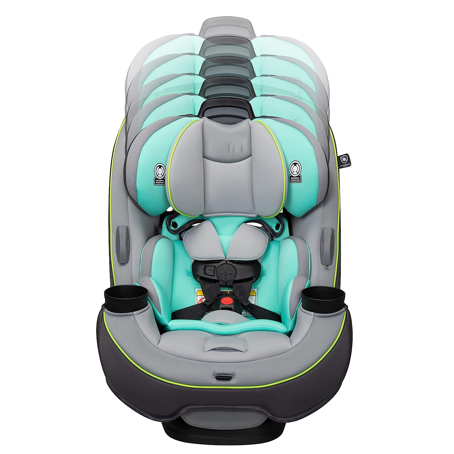 Safety 1st Grow and Go All-in-One Convertible Car Seat, Rear-facing 5-40 pounds, Forward-facing 22-65 pounds, and Belt-positioning booster 40-100 pounds, Carbon Wave