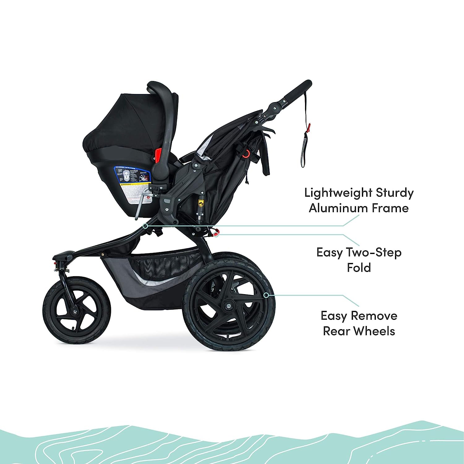 Gear Revolution Flex 3.0 Jogging Stroller, Lunar - Ultra-Reflective Accents