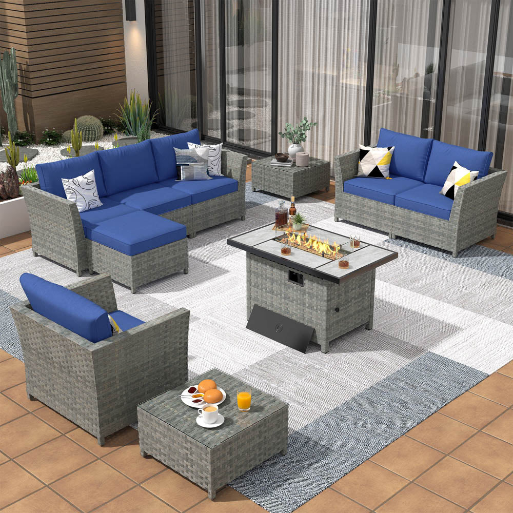 Ovios New Rimaru Series Patio Furniture Set 10-Piece include 42