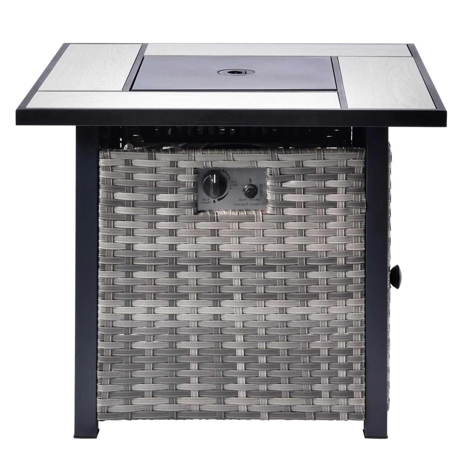 Ovios Outdoor Furniture 6-Piece with 30'' Fire Pit Table and Kenard 2 Rocking Chairs