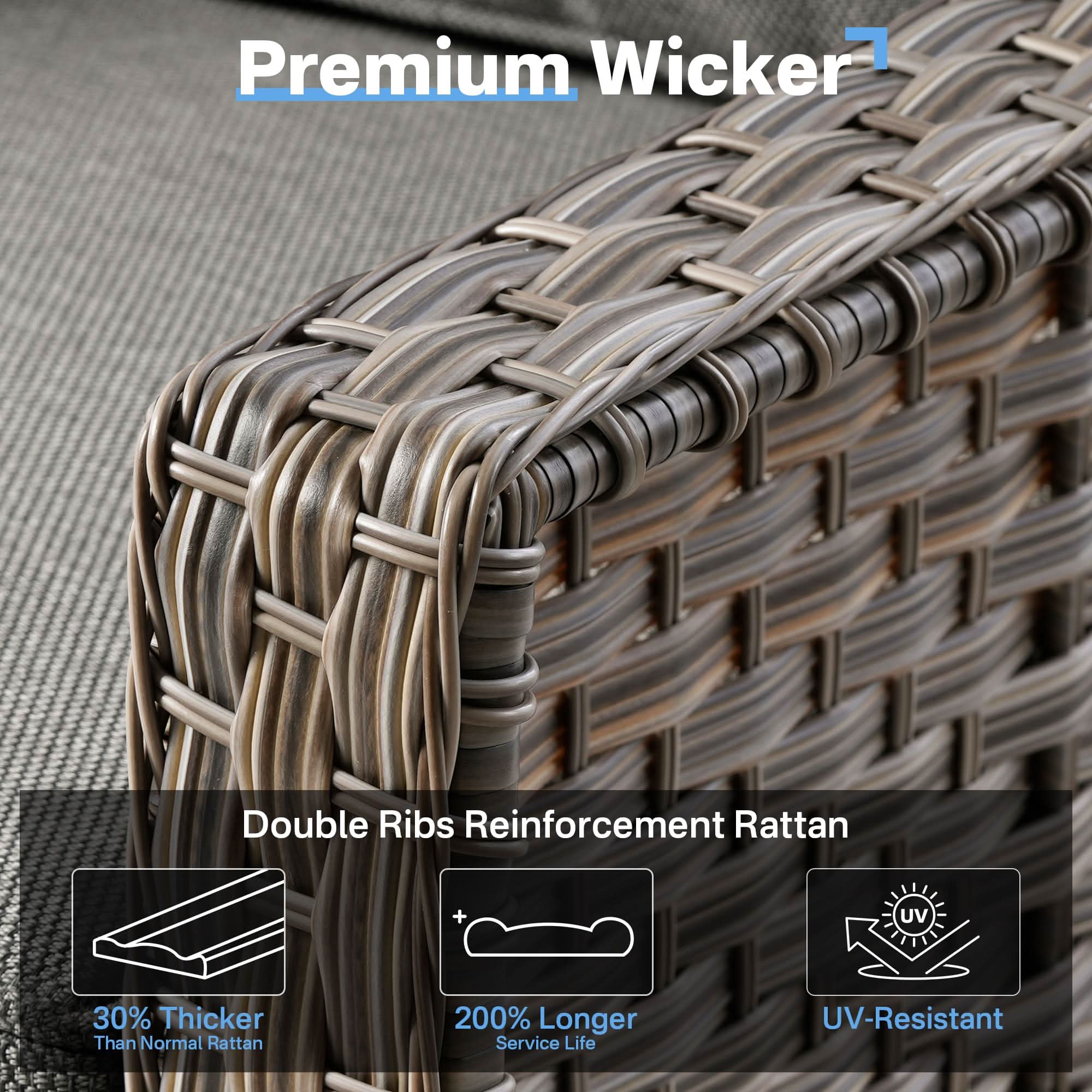 Ovios Outdoor 5 Pieces Coversation Set with 42