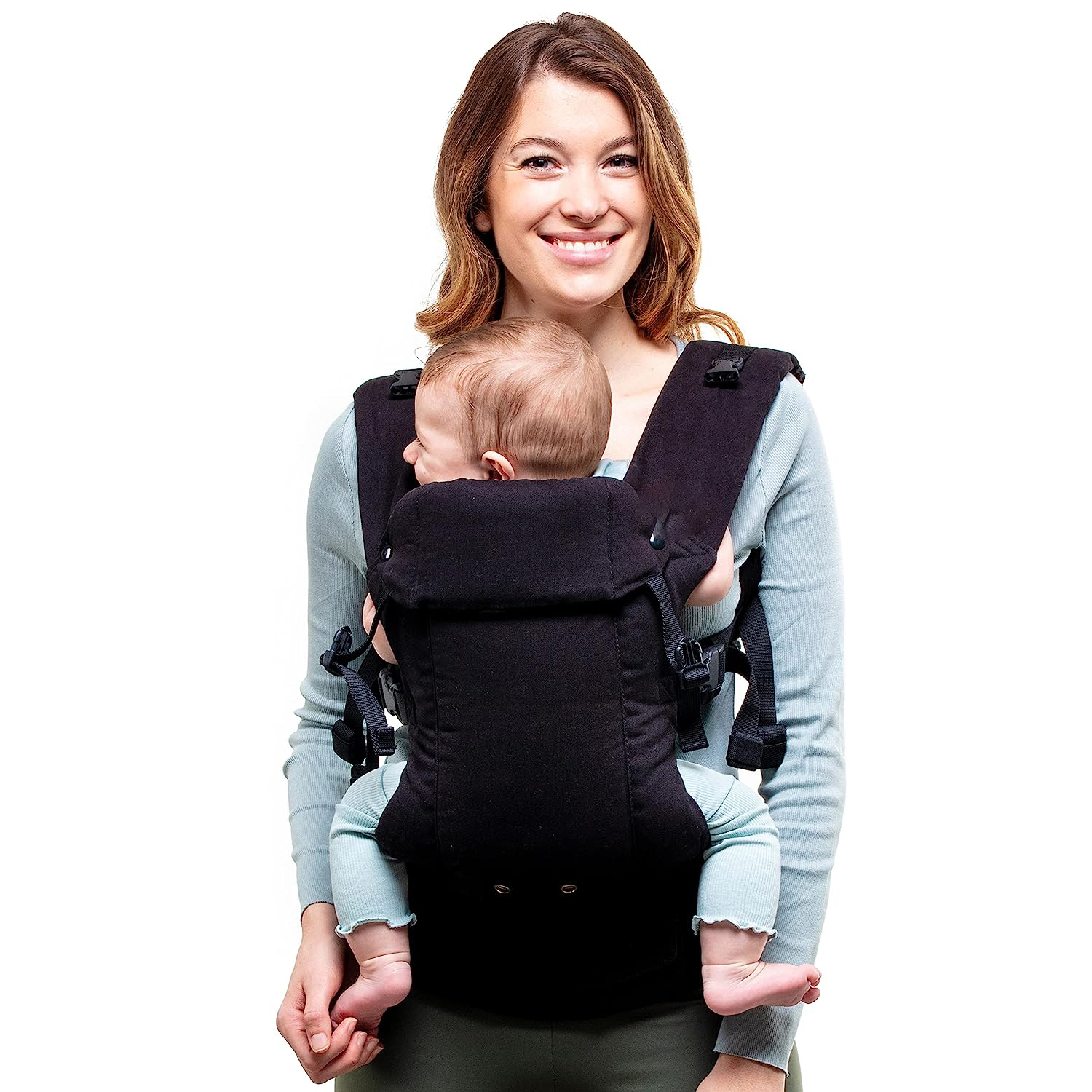 Baby Carrier Newborn to Toddler - All Positions Baby Body Carrier, Baby Carrier Backpack & Baby Front Carrier with Adjustable Seat, Ergonomic Baby Holder Carrier 7-35 lbs (Navy)
