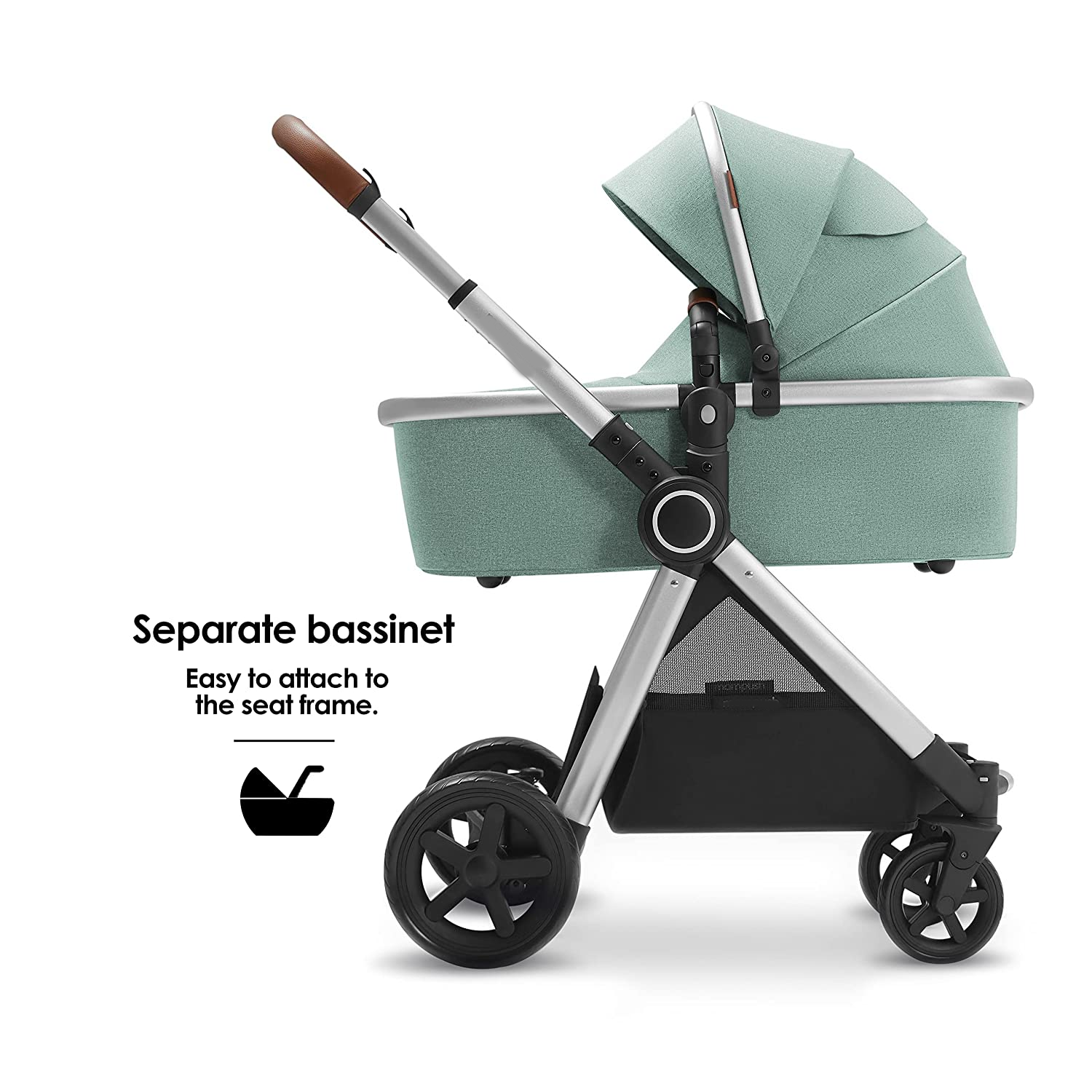 Baby Stroller with Removable Bassinet - Full-Size Baby Strollers for Comfortable Outings with Baby - Toddler Stroller with Reversible Stroller Seat - Smooth Glide Bassinet Stroller