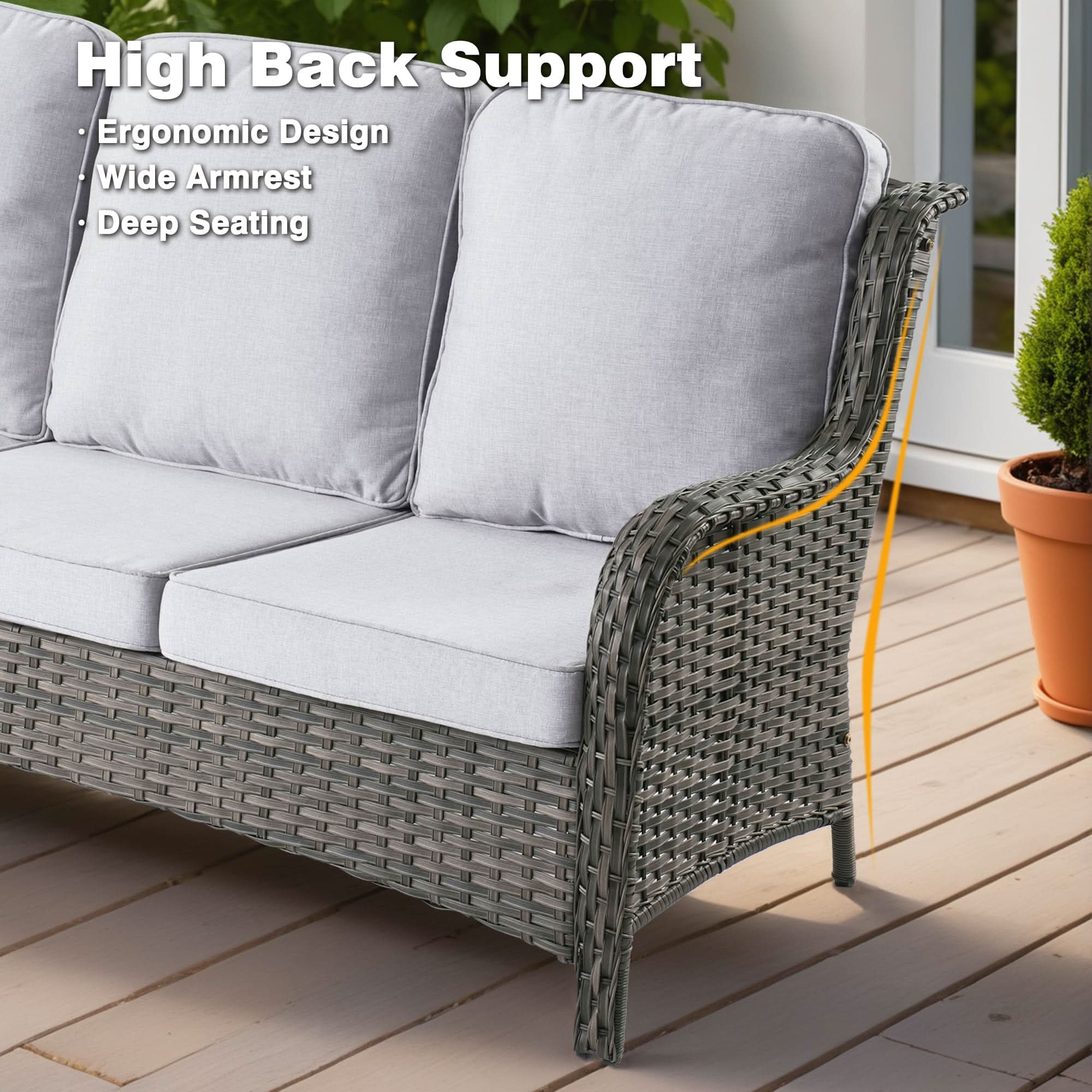 Ovios 6 Pieces Patio Furniture Set with 42