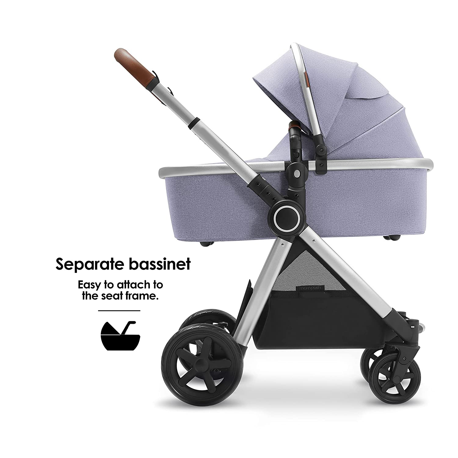 Baby Stroller with Removable Bassinet - Full-Size Baby Strollers for Comfortable Outings with Baby - Toddler Stroller with Reversible Stroller Seat - Smooth Glide Bassinet Stroller