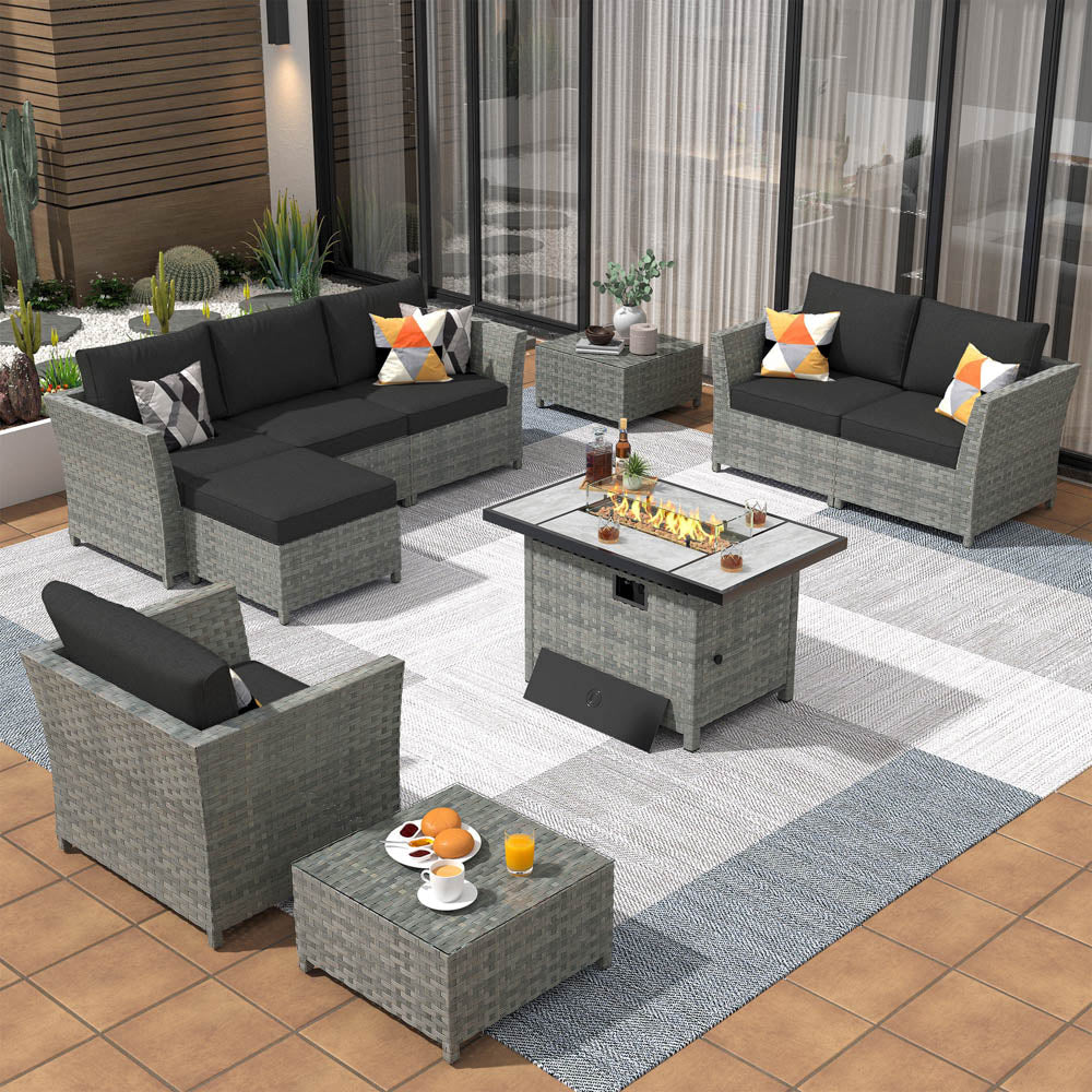 Ovios New Rimaru Series Patio Furniture Set 10-Piece include 42
